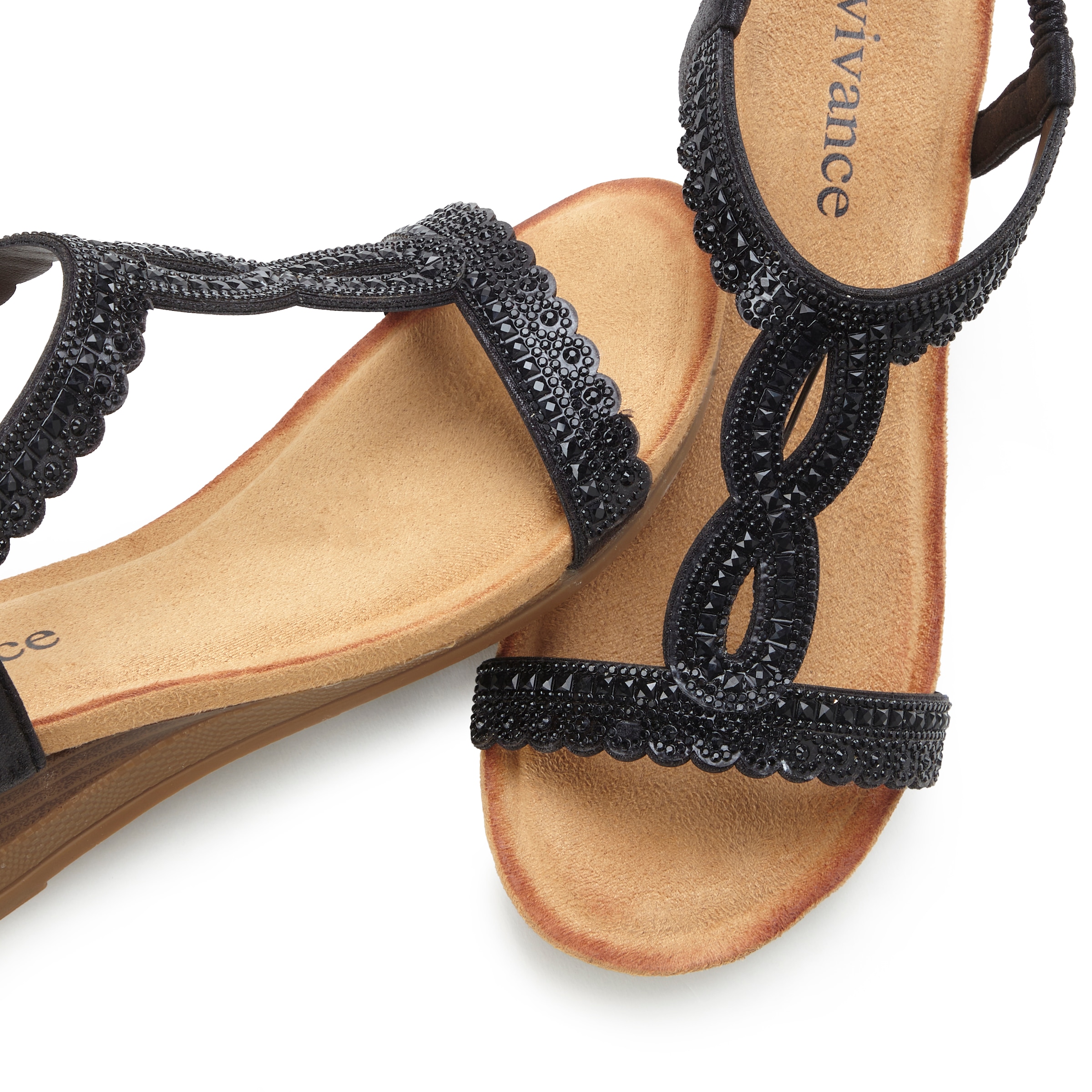 Vivance Sandalette »Sommerschuh«, Sandale, Sommerschuh mit Glitzerdetails und elastischem Riemchen VEGAN