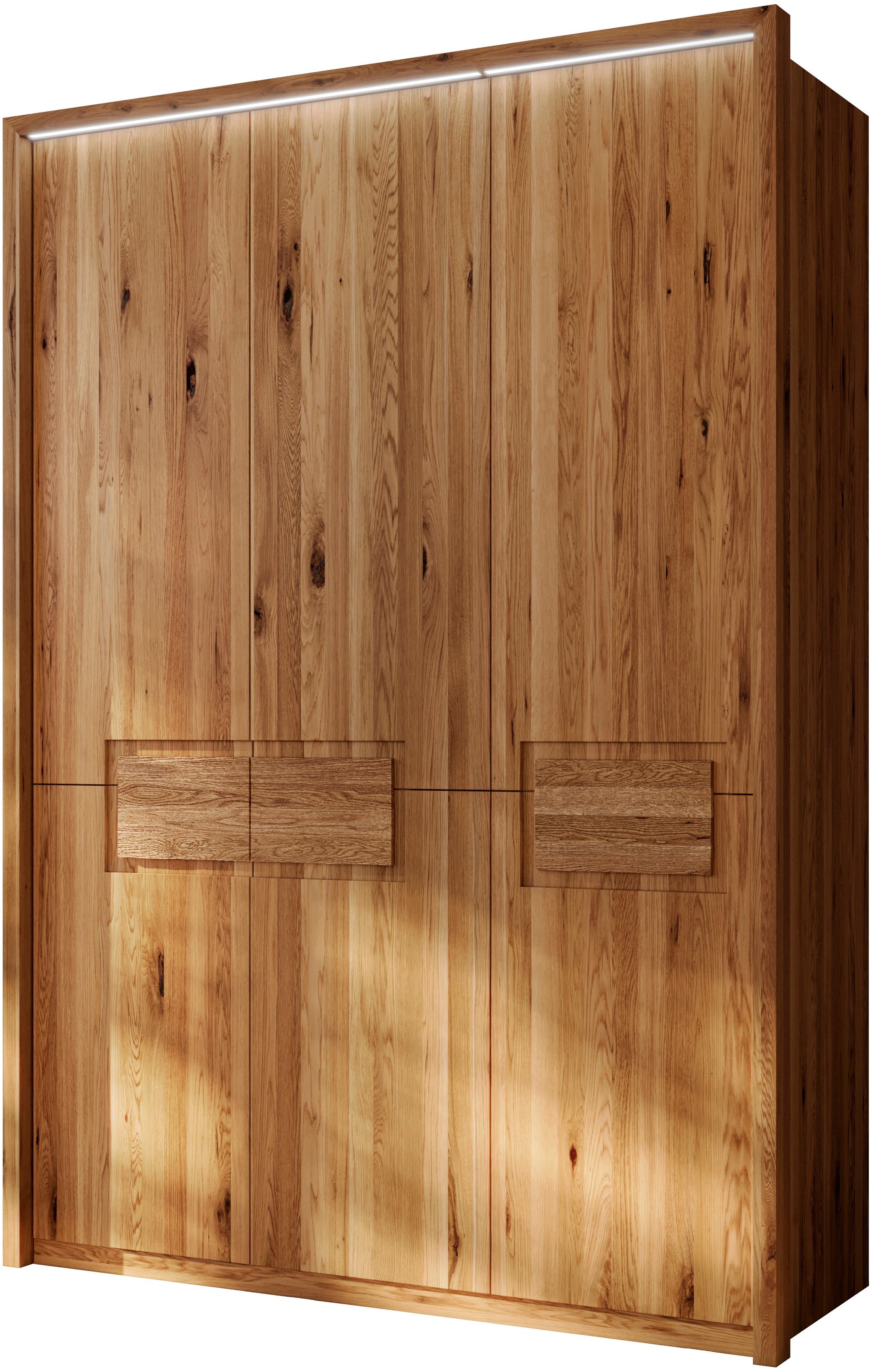 Home affaire Armoires à vêtements »Ambroise, aus Wildeiche, inkl. Passepartout« Massivholz-Kleiderschrank, im 50 cm Raster planbar