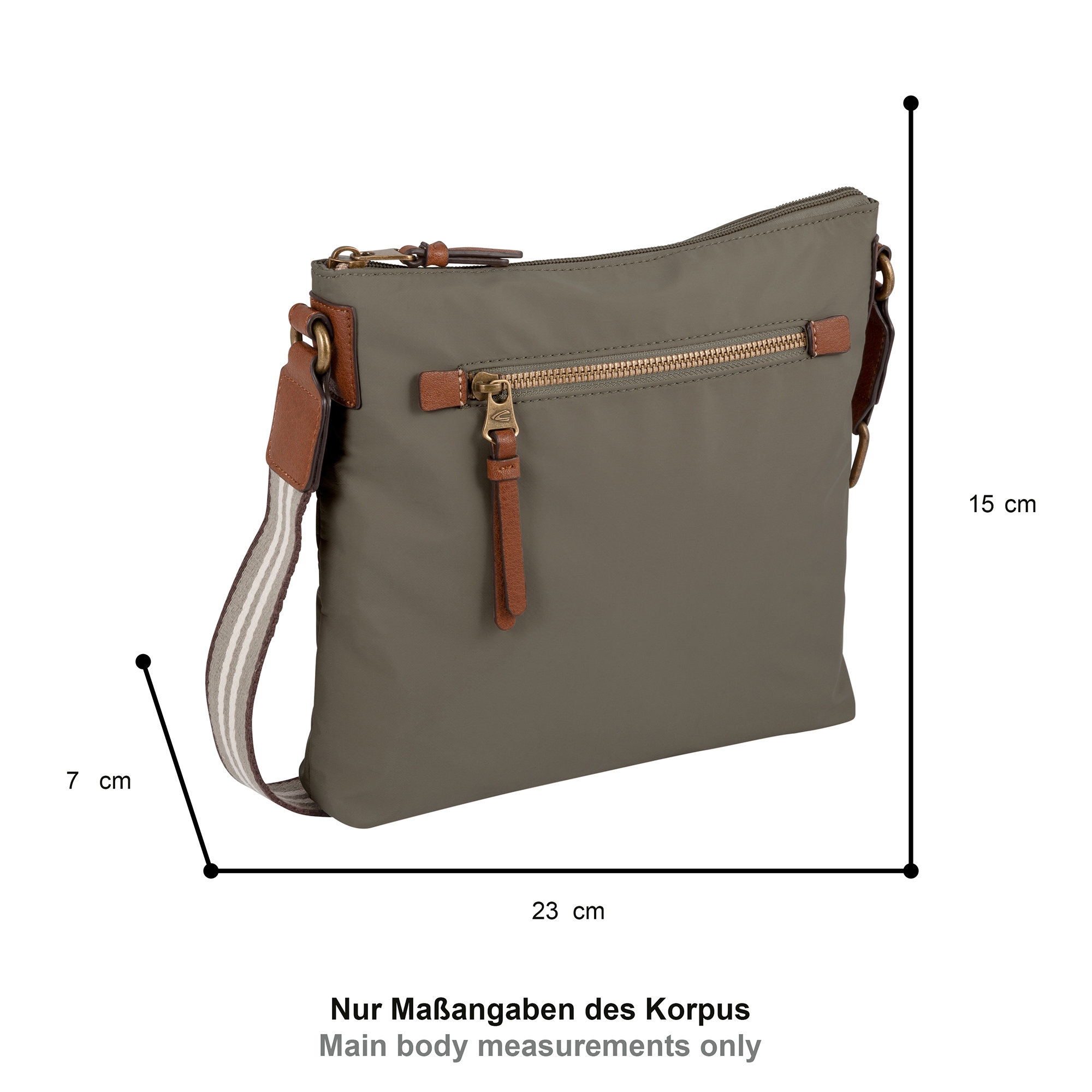 camel active Sac à bandoulière »Bari« aus hochwertigem matten Nylon mit gestreiftem Gewebeband