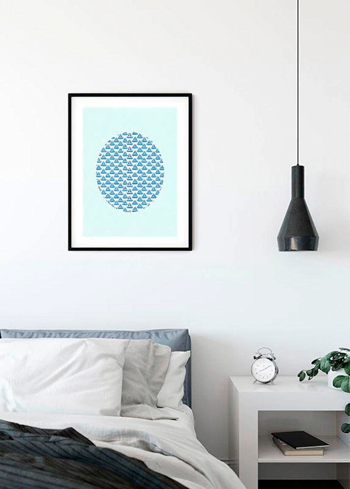 Image of Komar Bild "Shelly Patterns Aqua" Formen Kunst 1 Stk. tlg. Wandbild zur Dekoration - ohne Rahmen