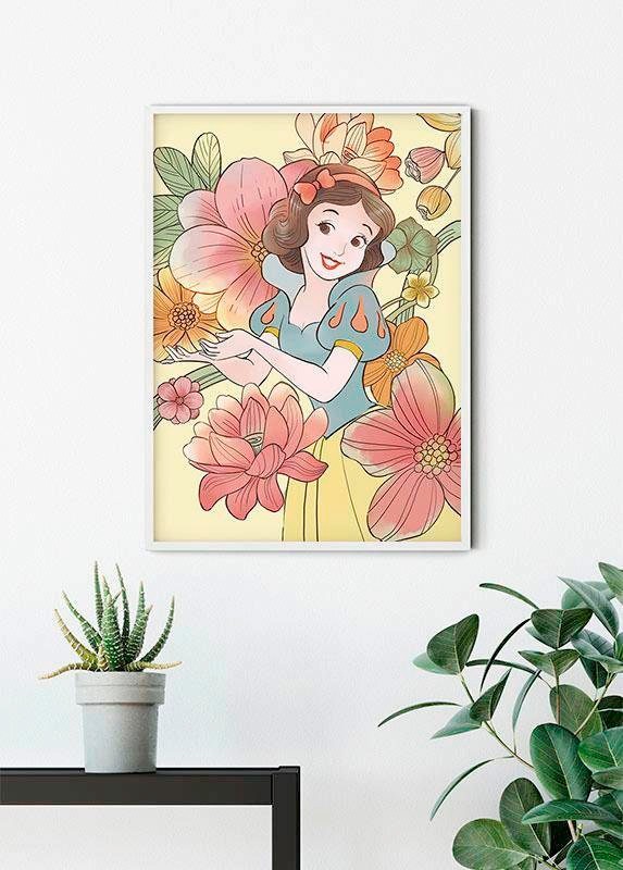 Komar Bild »Snow White Flowers«, Disney, (1 St.), Wandbild zur Dekoration im Kinderzimmer - ohne Rahmen