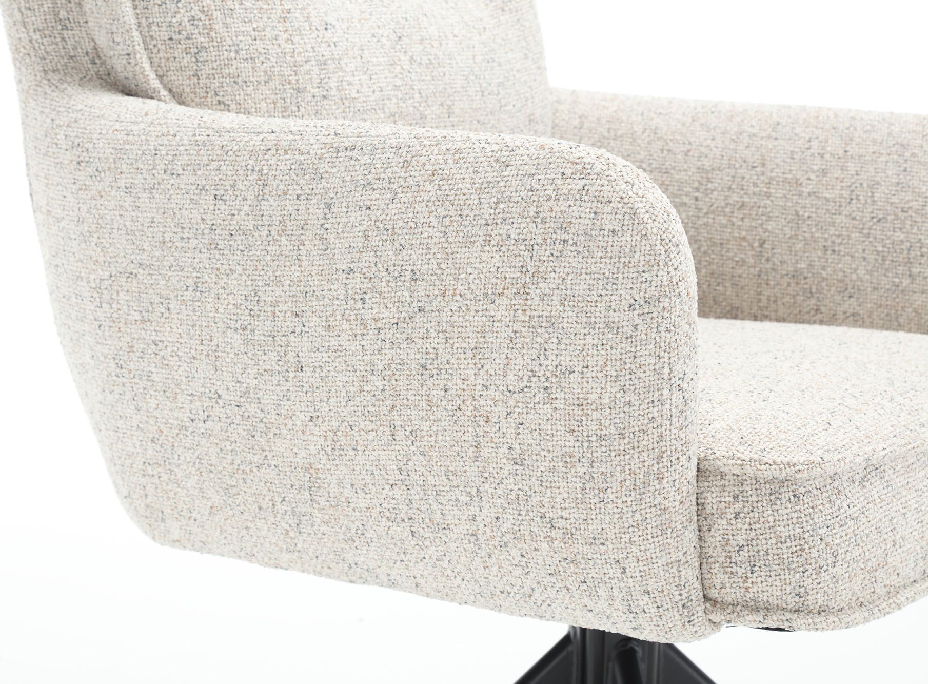 SalesFever Esszimmerstuhl »Austin Armlehnstuhl mit Taschenfederkern-Polsterung«, 1 St., Strukturstoff, Esszimmersessel mit 360° Drehfunktion, Metallfuss