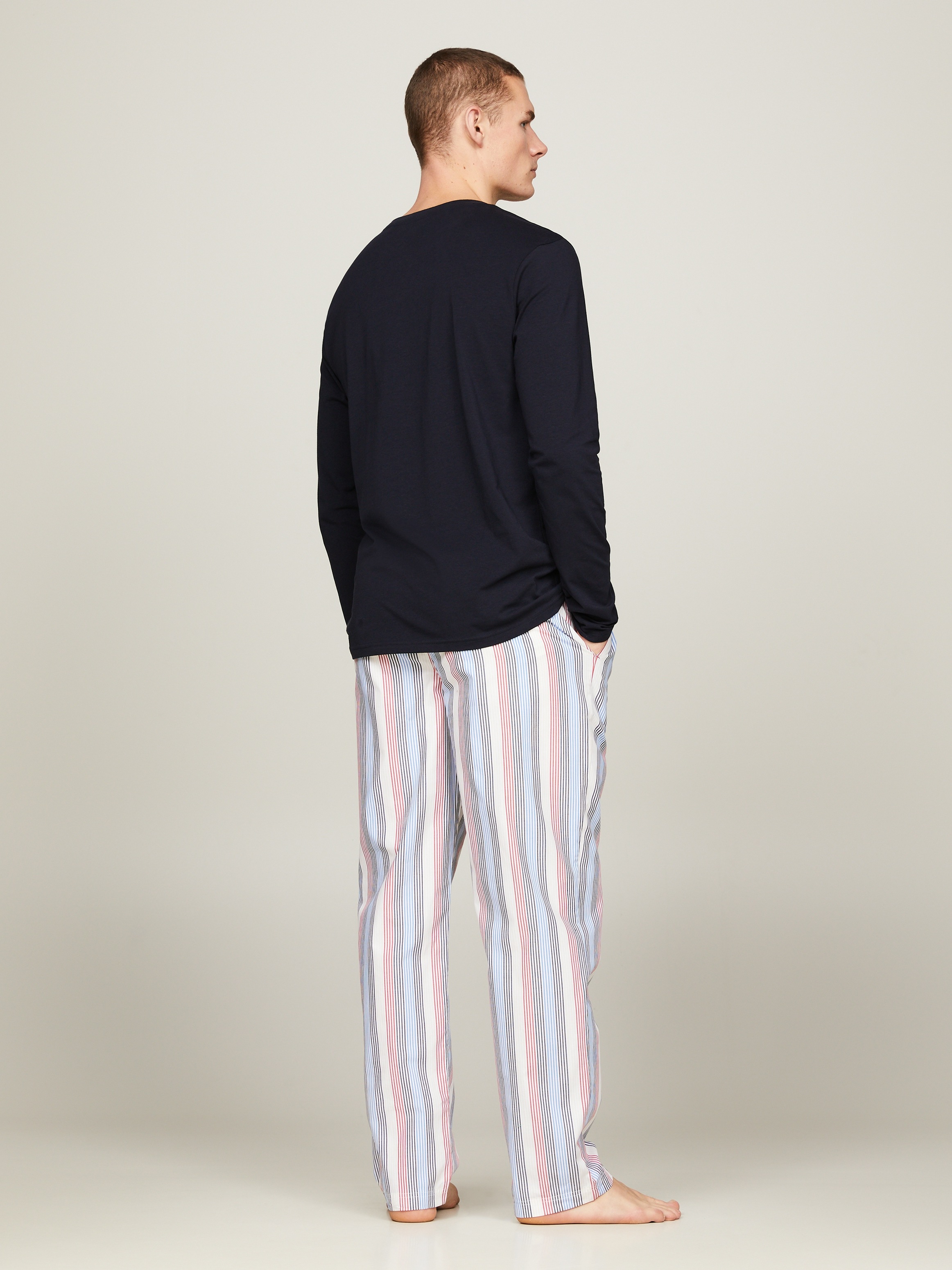 Tommy Hilfiger Underwear Pyjama »LS PANT WOVEN SET PRINT«, (Set, 2 tlg., 2er), mit Logobund