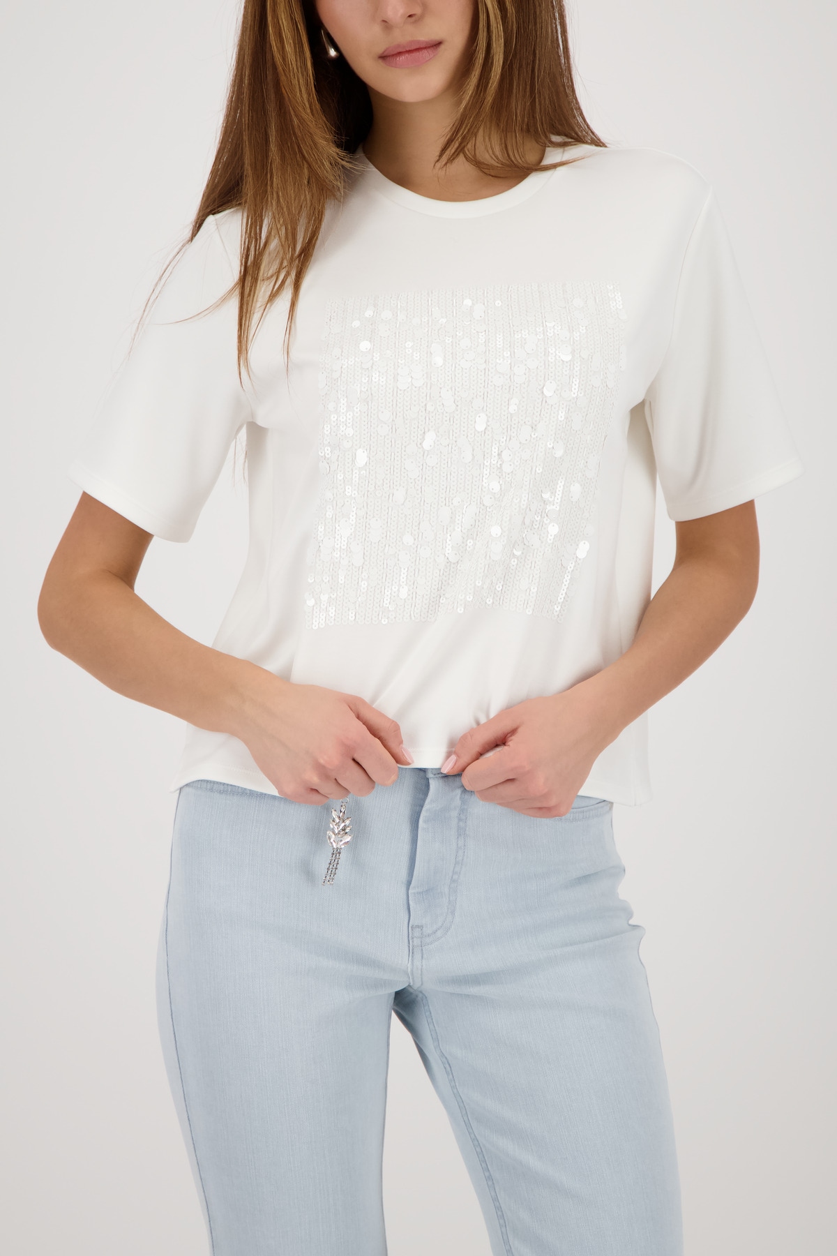 Image of Monari T-Shirt "Sweatshirt Paillettenschmuck" Regular fit mit Pailletten