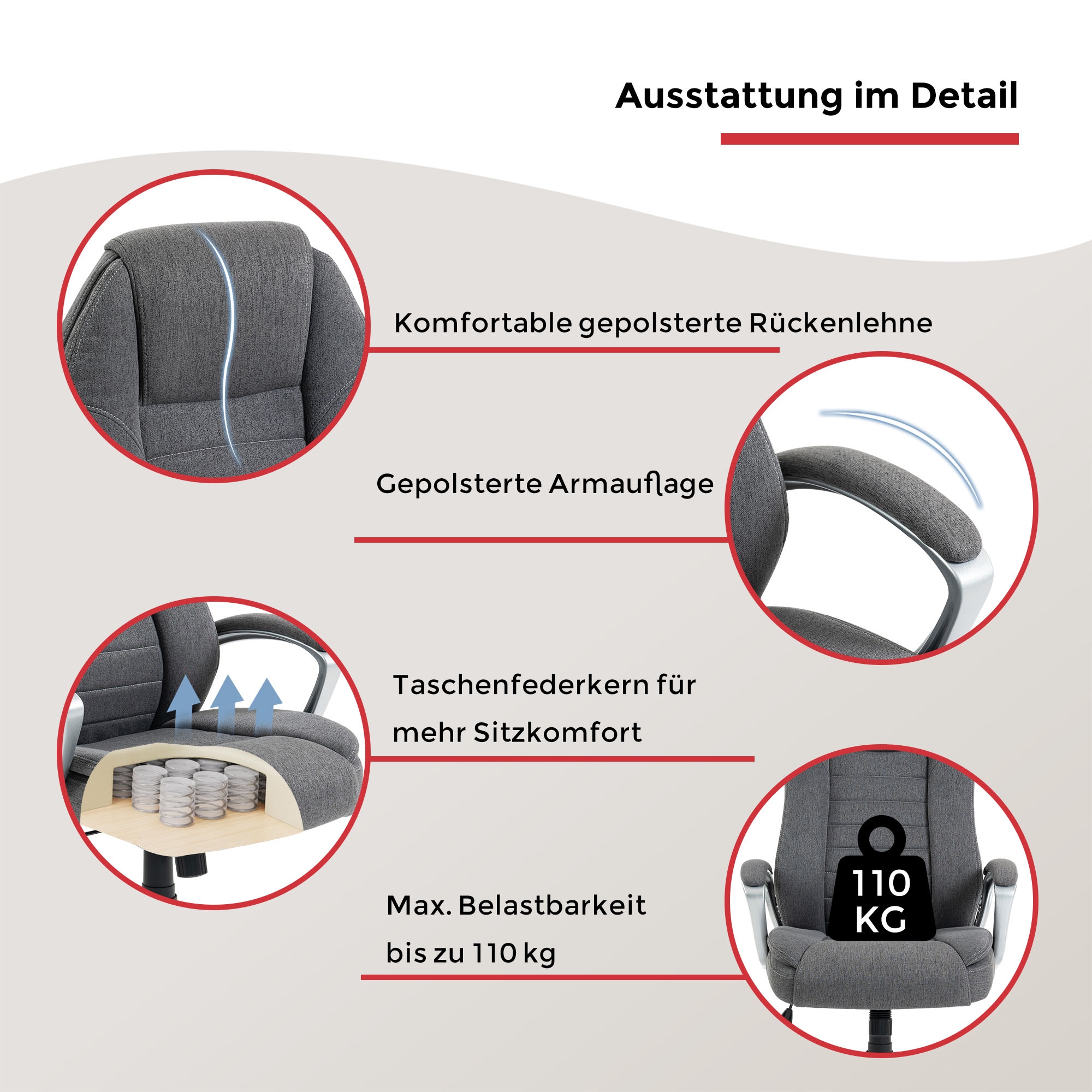 Duo Collection Chefsessel »Dirk« () ergonomischer Bürostuhl mit Federkern
