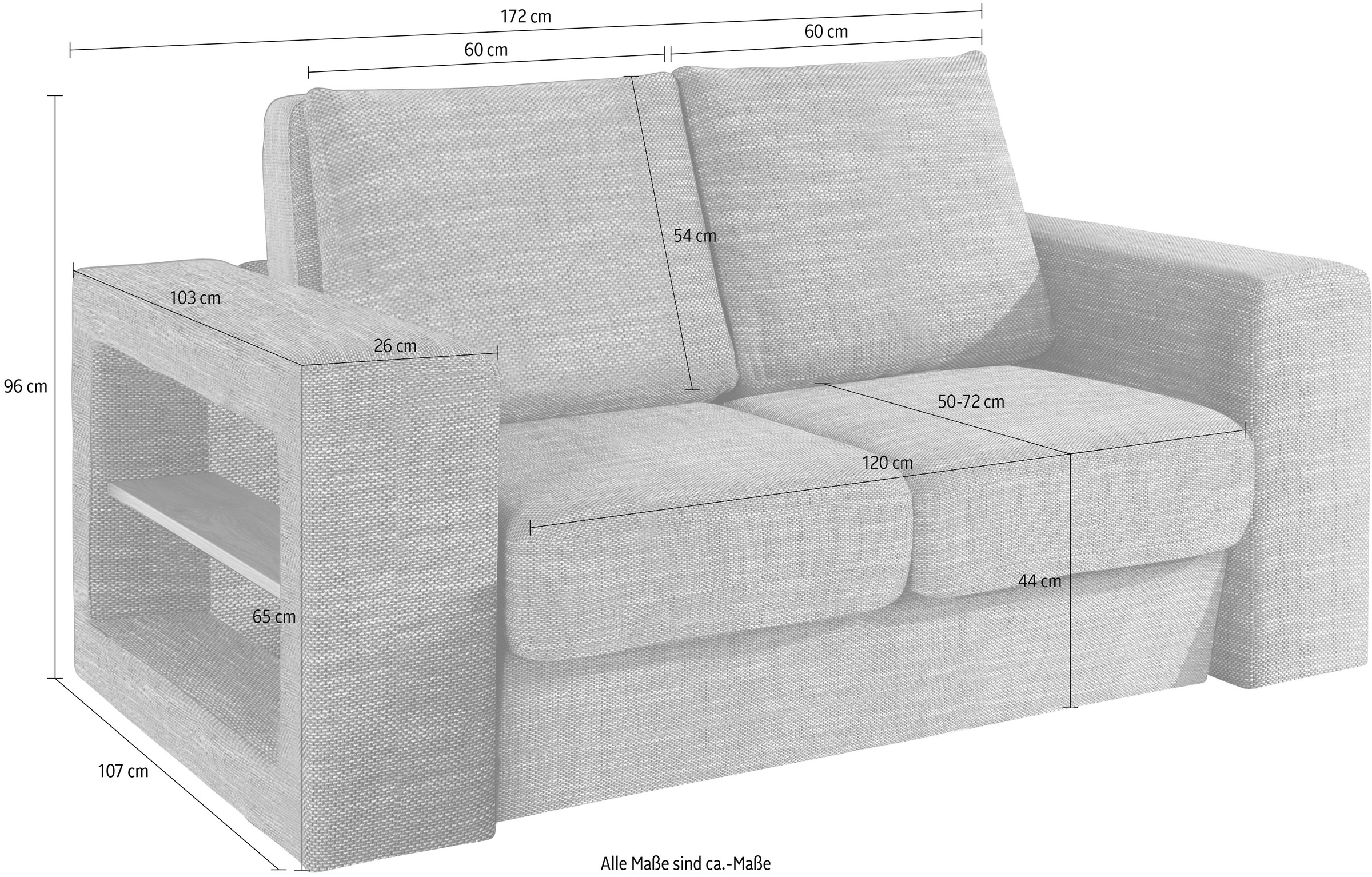 LOOKS by Wolfgang Joop 2-Sitzer »Looksvb«, Verwandlungssofa: aus Sofa wird Sofa mit 2 Hockern, mit Regalfunktion