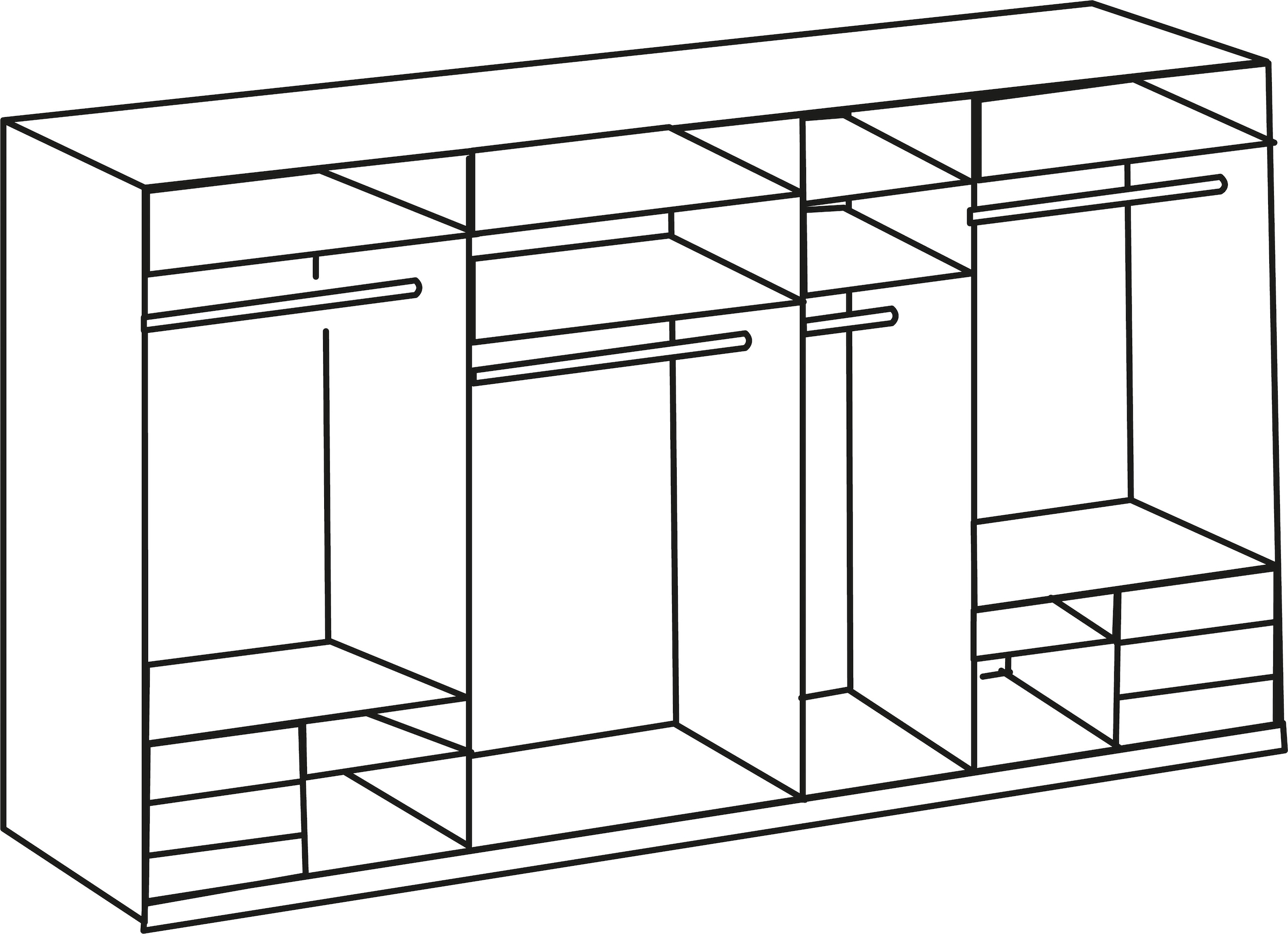 Wimex Schwebetürenschrank »Level by fresh to go«, mit Glastüren und Synchronöffnung