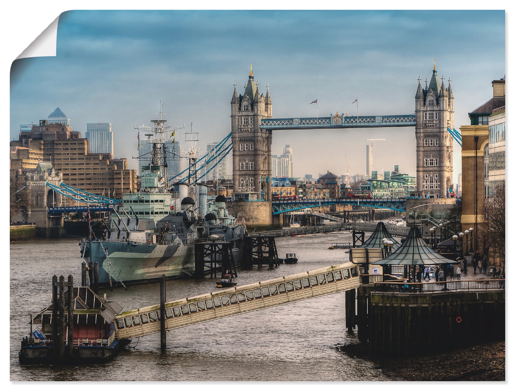 Image of Artland Wandbild »London - Tower Bridge«, Grossbritannien, (1 St.), in vielen Grössen & Produktarten -Leinwandbild, Poster, Wandaufkleber / Wandtattoo auch für Badezimmer geeignet bei Ackermann Versand Schweiz