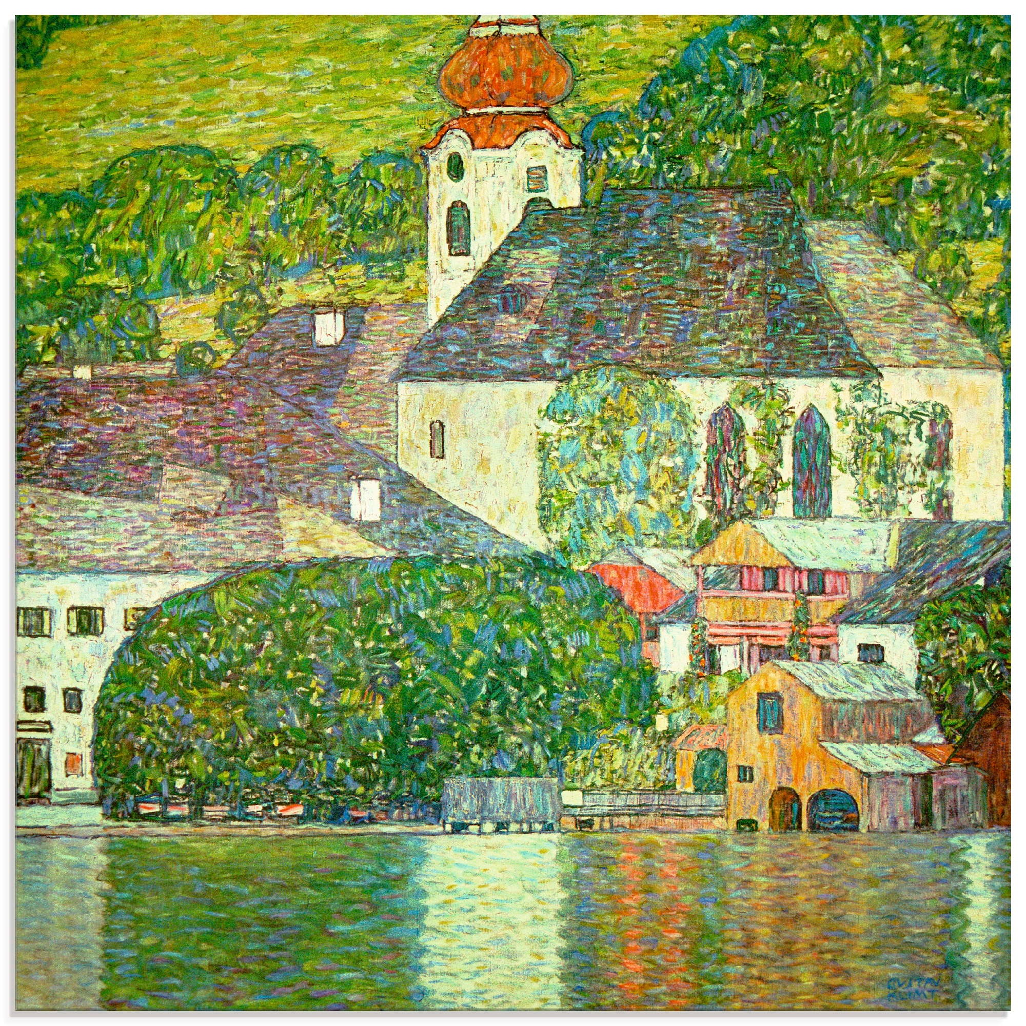 Image of Artland Glasbild »Kirche in Unterach am Attersee. (D.198)«, Gebäude, (1 St.) bei Ackermann Versand Schweiz