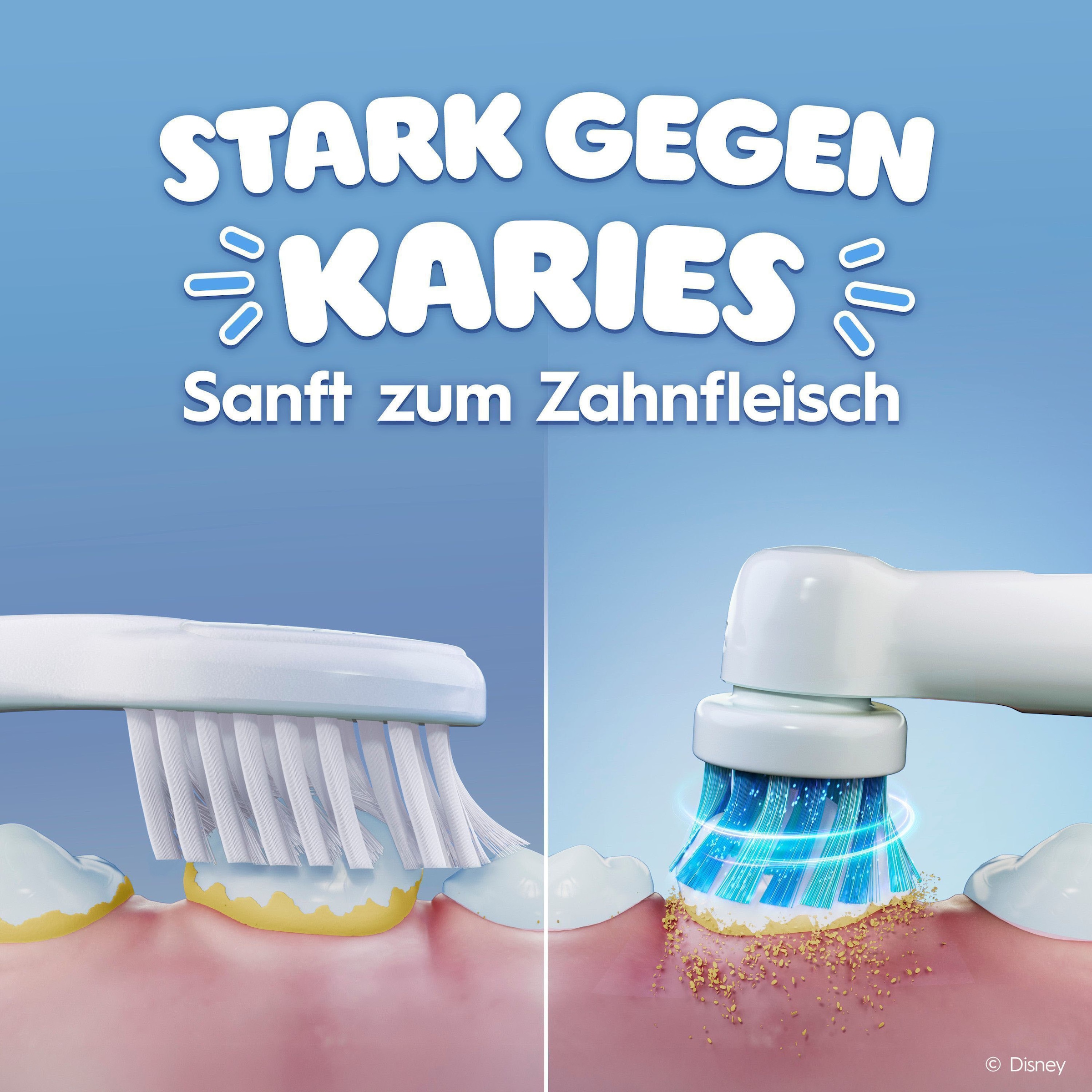 Oral-B Elektrische Kinderzahnbürste »Pro Kids König der Löwen« 1 Stk. Aufsteckbürsten inklusive Sensitiv+ Modus für Zahnpflege, extra weiche Borsten