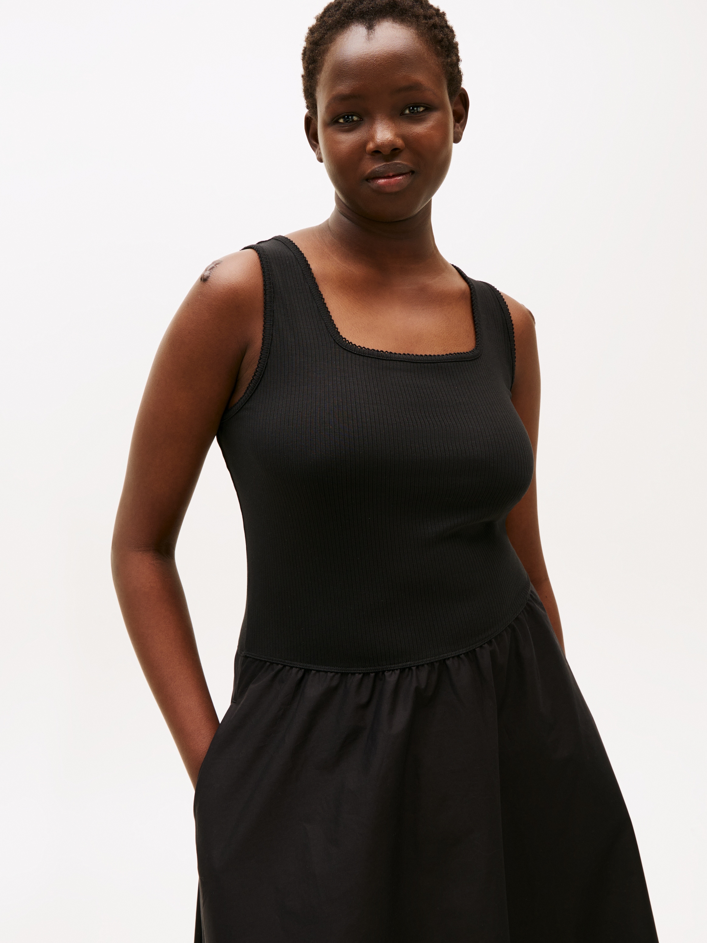 Tommy Hilfiger Curve Sommerkleid »CRV 5X2 RIB MIDI MIX F&F DRS«