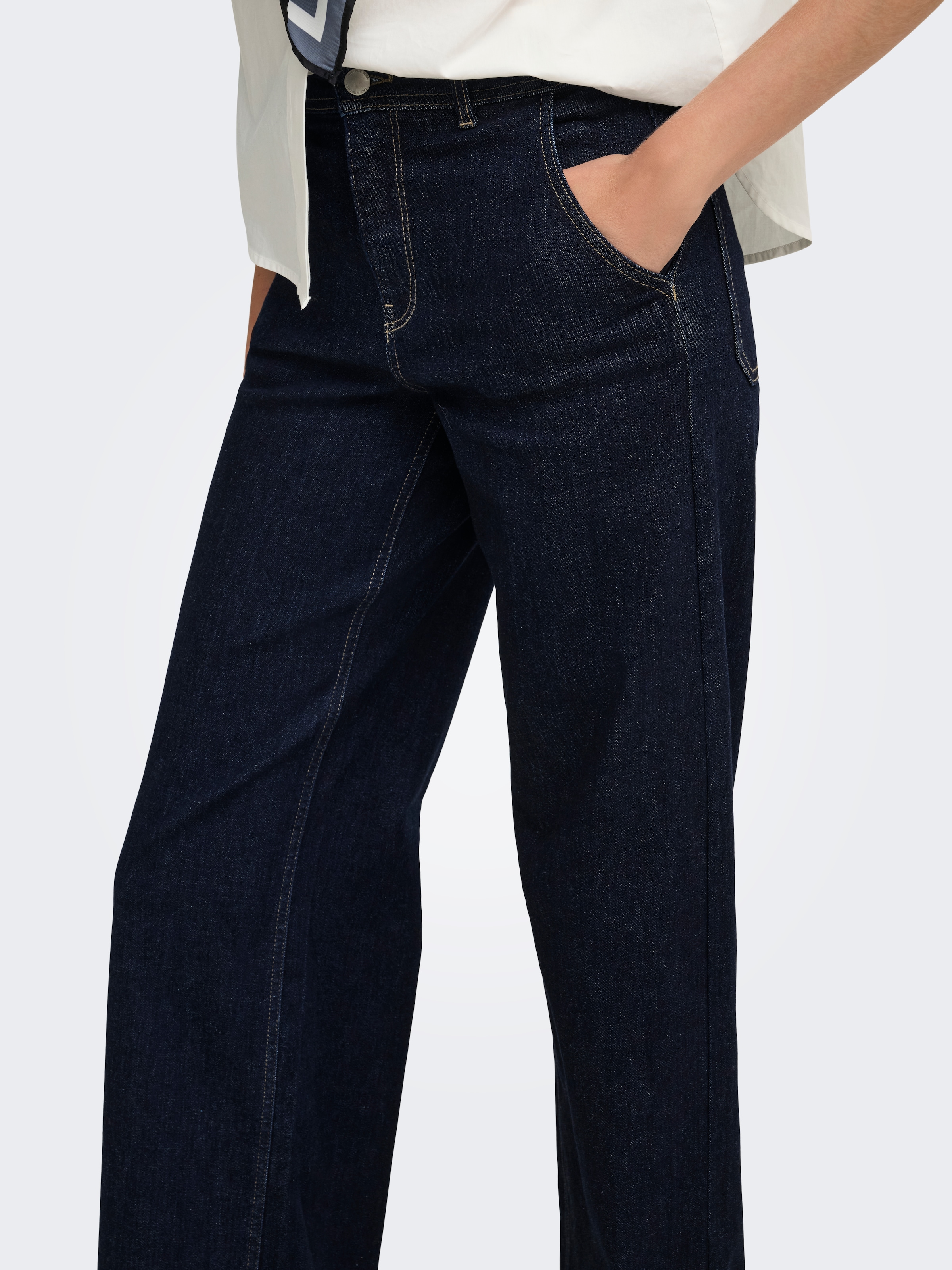 ONLY High-waist-Jeans »ONLMADISON HW CHINO WIDE DNM GUA772 NOOS« Materialmix, wide fit