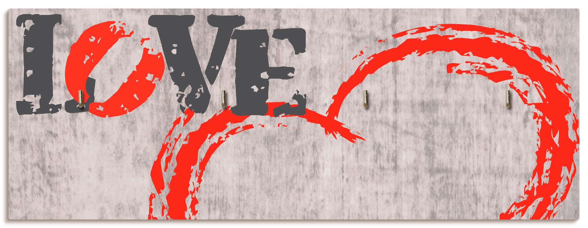 Image of Artland Hakenleiste »Liebe ist...«, aus Holz mit 4 Schlüsselhaken – Schlüsselboard, Schlüsselbretter, Schlüsselhalter, Schlüsselaufhänger für den Flur – Stil: Modern bei Ackermann Versand Schweiz