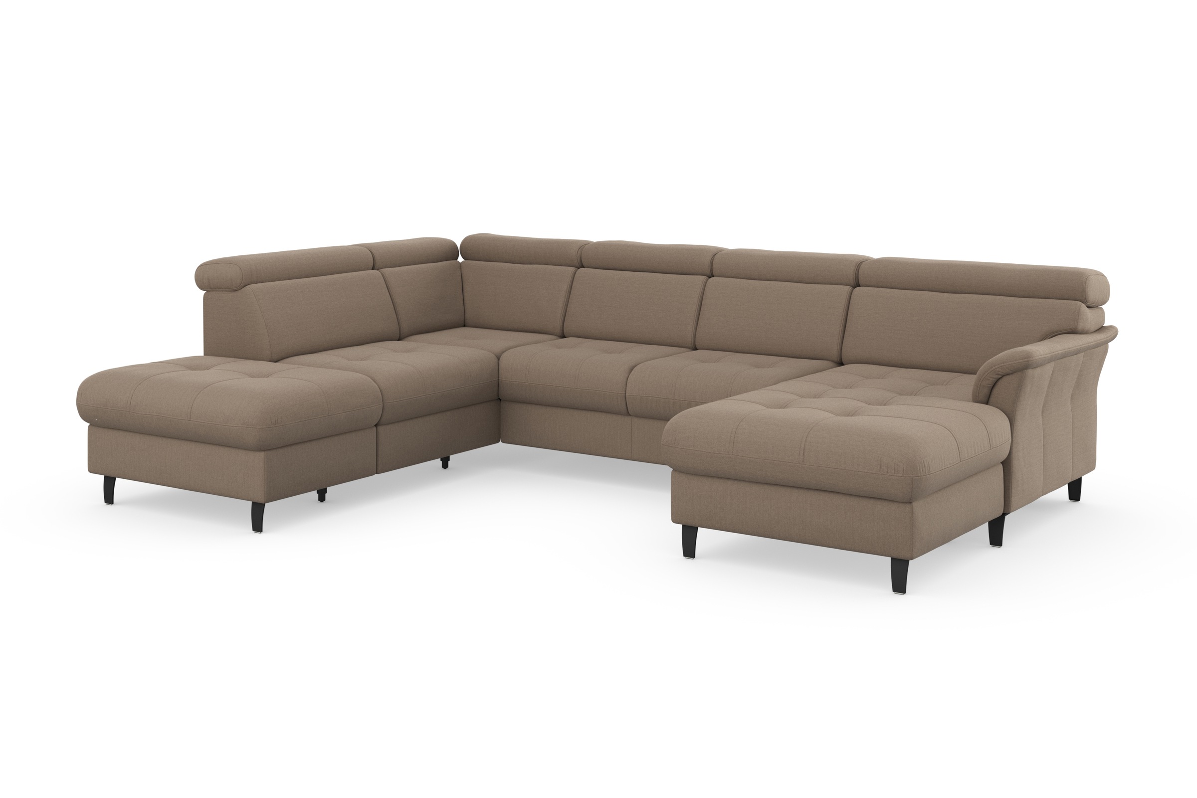 sit&more Wohnlandschaft »Marano U-Form«, inklusive Kopfteilverstellung, wahlweise mit Bettfunktion, Bettkasten