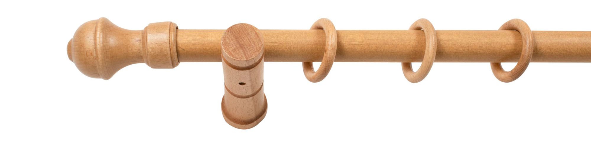 SN DECO GROUP Gardinenstange »Ares« 1 läufig-läufig Fixmass 28 mm, Holz, verschiedene Längen und Farben, Komplettset