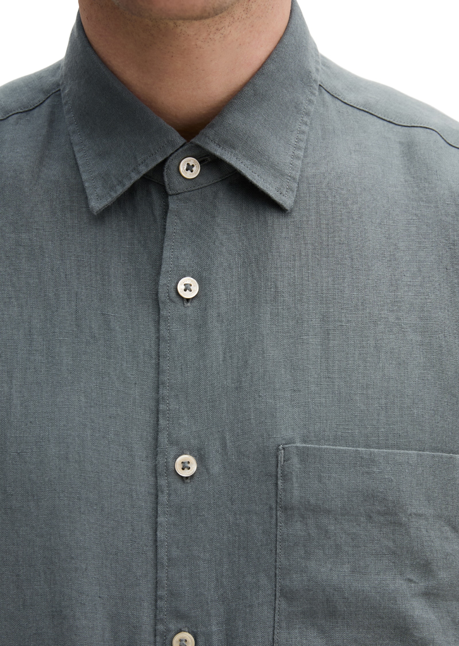 Marc O'Polo Chemise en lin avec poche poitrine appliquée