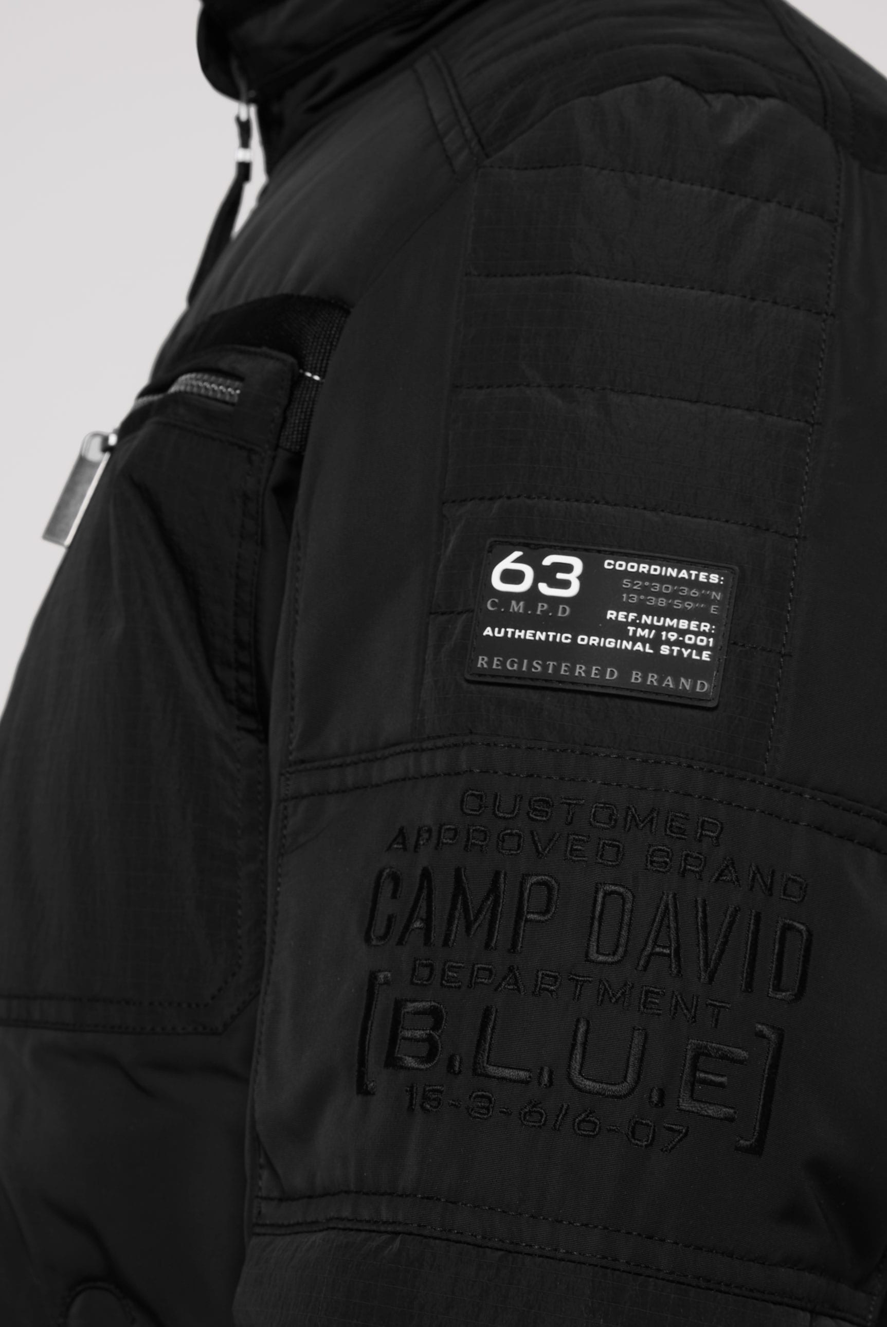 CAMP DAVID Winterjacke, ohne Kapuze, im Biker-Design