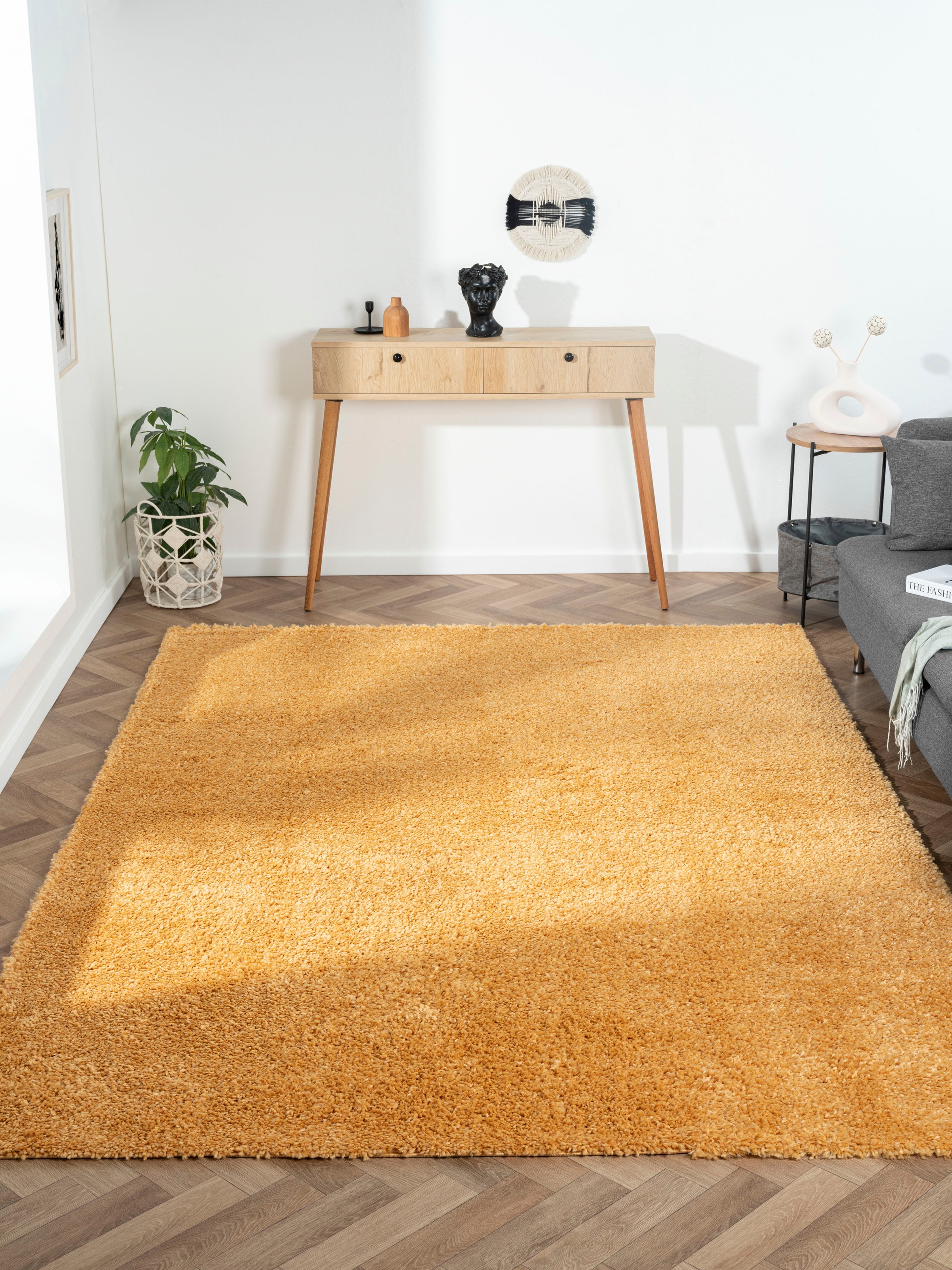 Myflair Möbel & Accessoires Hochflor-Teppich »My Shaggy«, rechteckig, 37 mm Höhe, Shaggy, Uni-Farben, leicht glänzend, Microfaser, extra flauschig