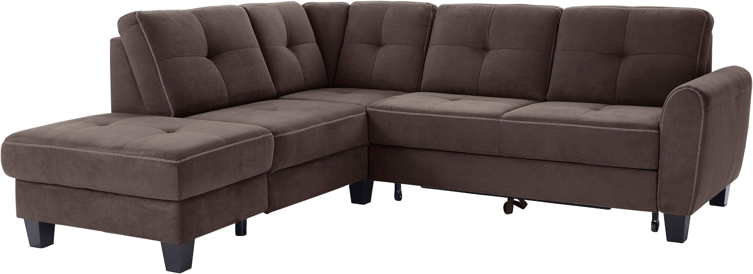 sit&more Ecksofa »Varese L-Form« mit Federkern, wahlweise mit Bettfunktion und Stauraum