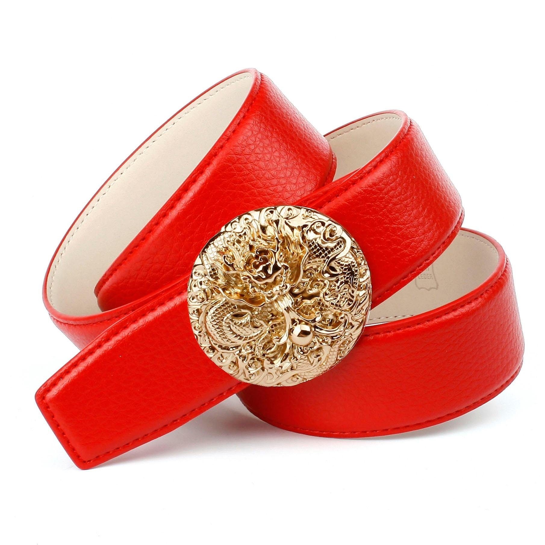 Image of Anthoni Crown Ledergürtel, mit goldfarbener Schliesse "Drache" bei Ackermann Versand Schweiz