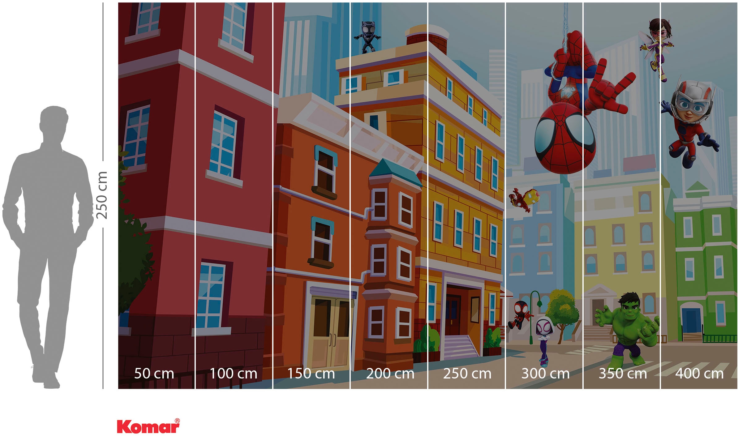 Komar Kindertapete »Marvel Spidey and His Amazing Friends City« bedruckt glatt