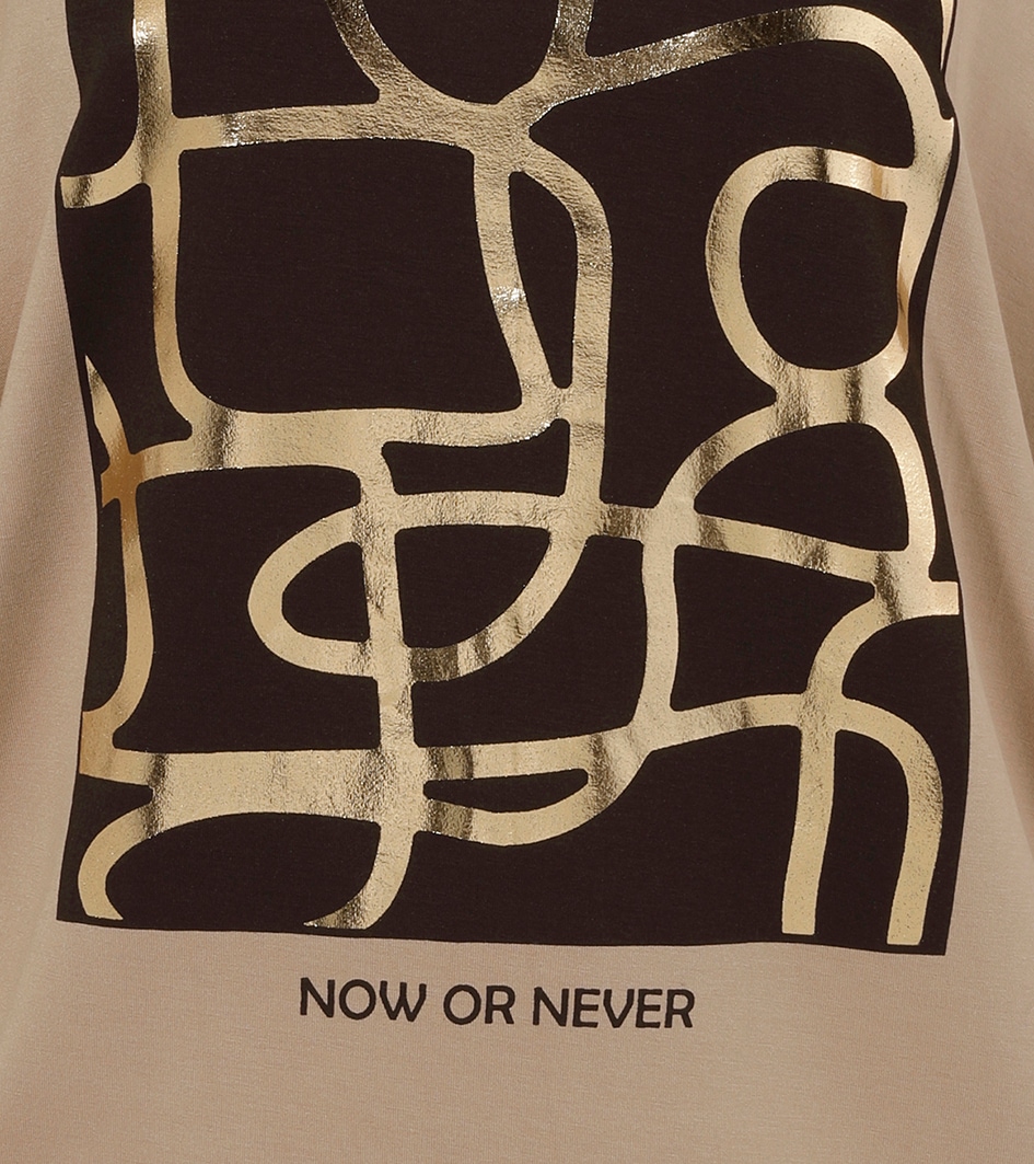 Aniston SELECTED Fledermausshirt, mit goldfarbenem Folienprint
