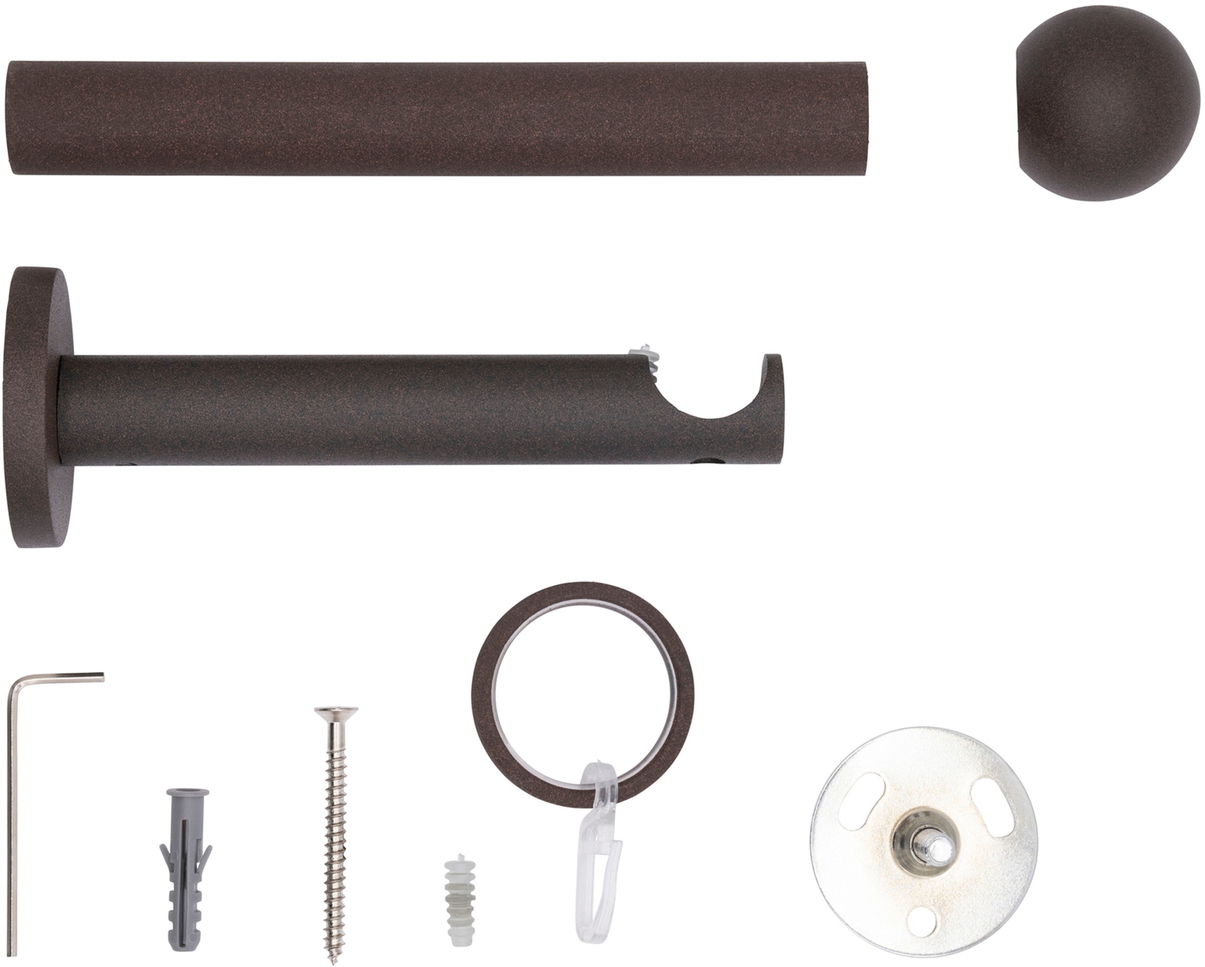 mydeco Gardinenstange »20mm Ball Wandträger 12 cm«, 1 läufig-läufig, Fixmass