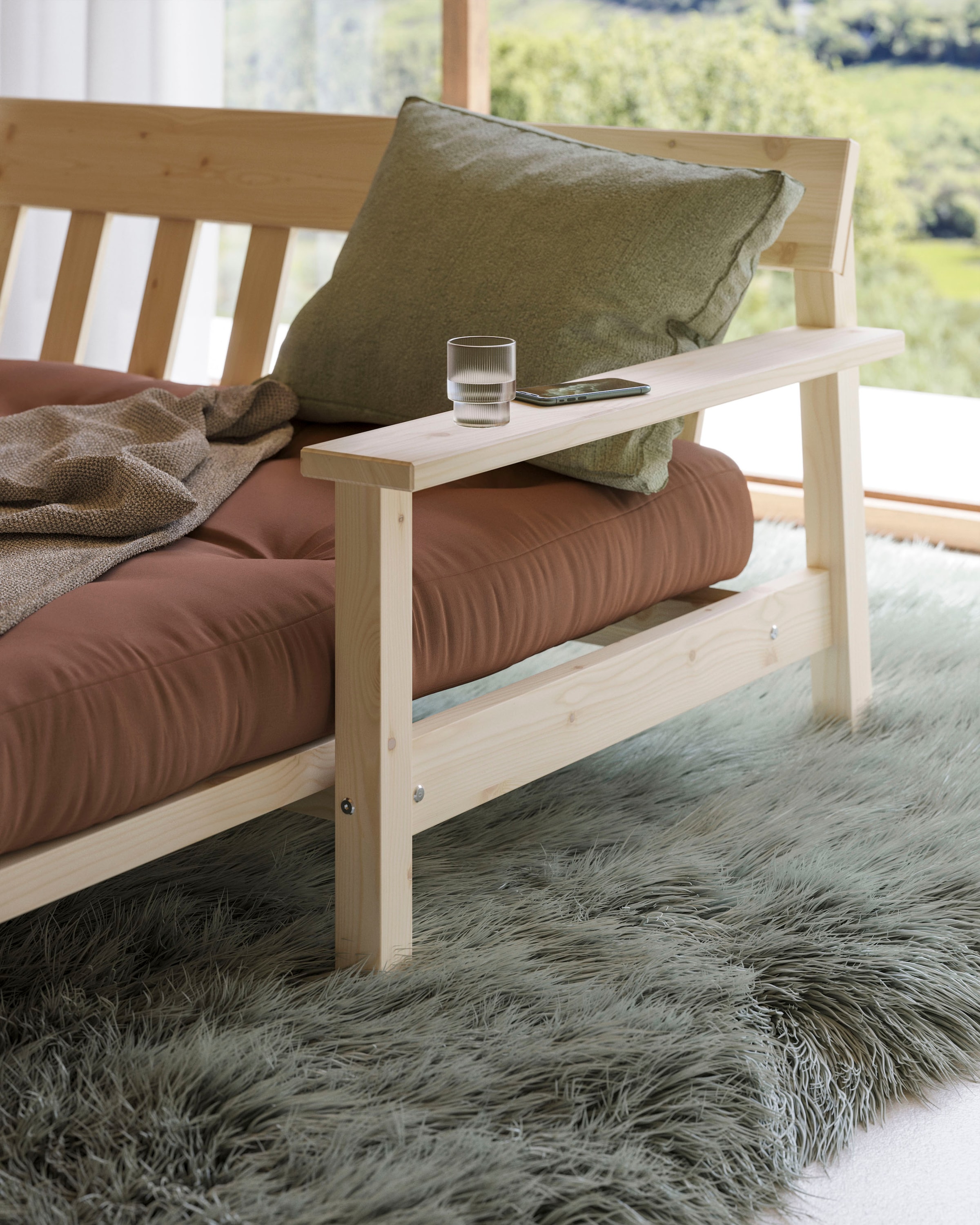 Karup Design Schlafsofa »Unwind« Mit Holzstruktur, inkl. Futonmatratze, Liegefläche 130x190 cm