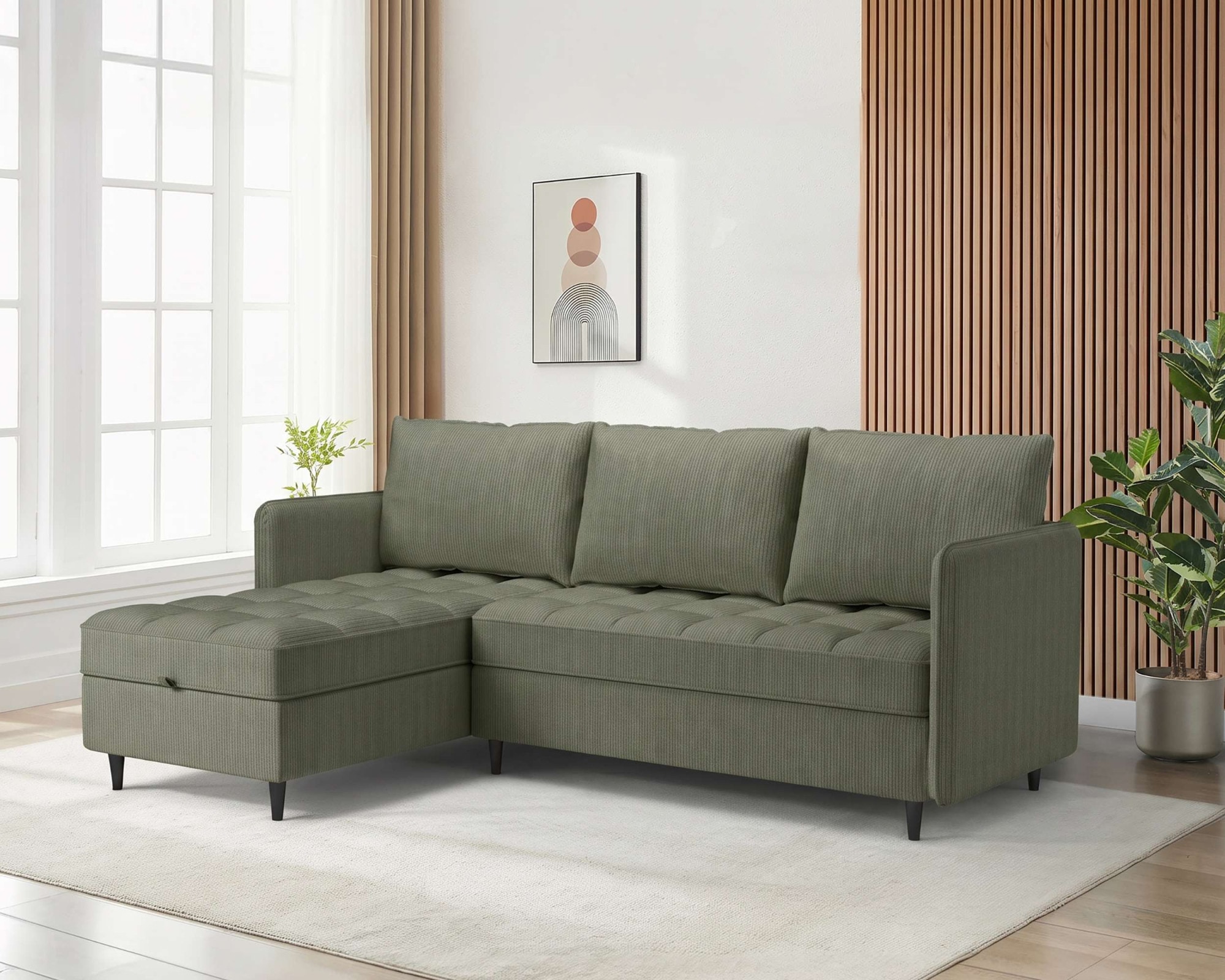 Image of Dorel Home Ecksofa "LINDHUS, Cord, L-Form, Breite 194cm, verschiedene Stellvarianten" Recamiere, Stauraum, Modulsofa