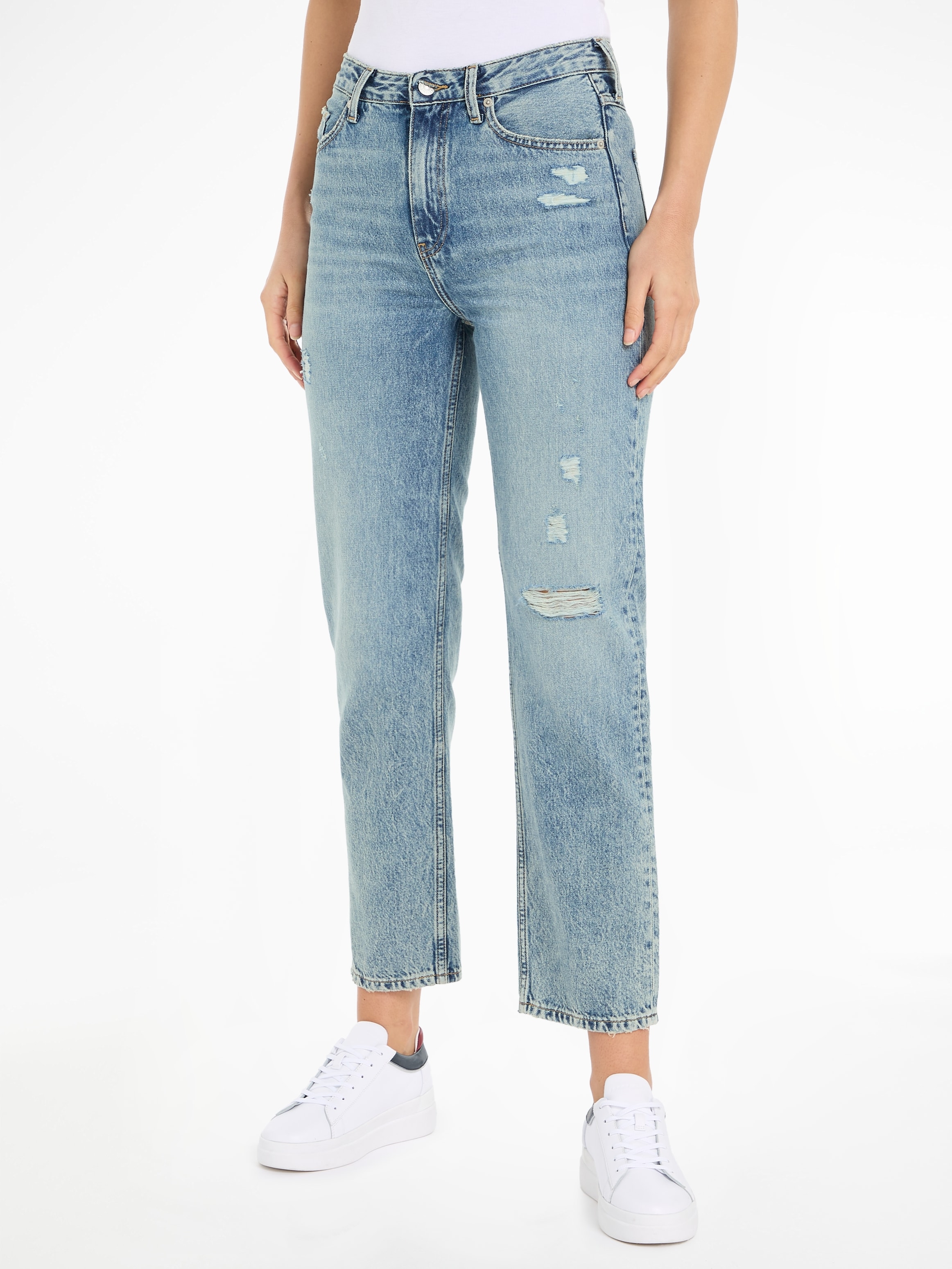♕ Tommy Hilfiger Straight-Jeans »CLASSIC STRAIGHT HW A MIO WRN«, mit  Logostickerei versandkostenfrei bestellen
