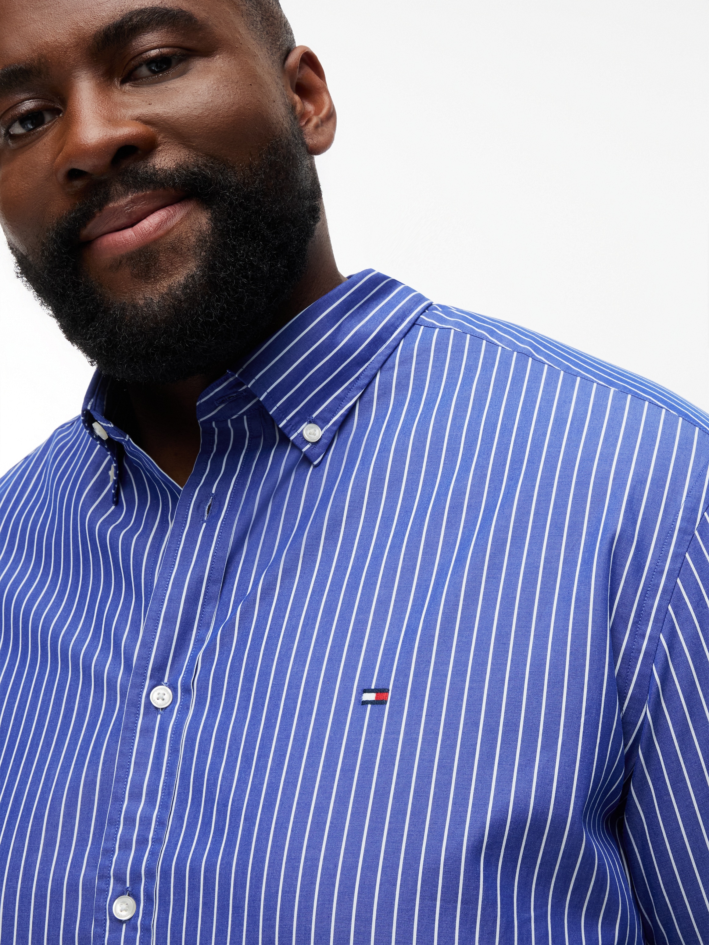Tommy Hilfiger Big & Tall Chemise à manches courtes »FLEX POPLIN« Grosse Grössen, regular fit, fein gestreift