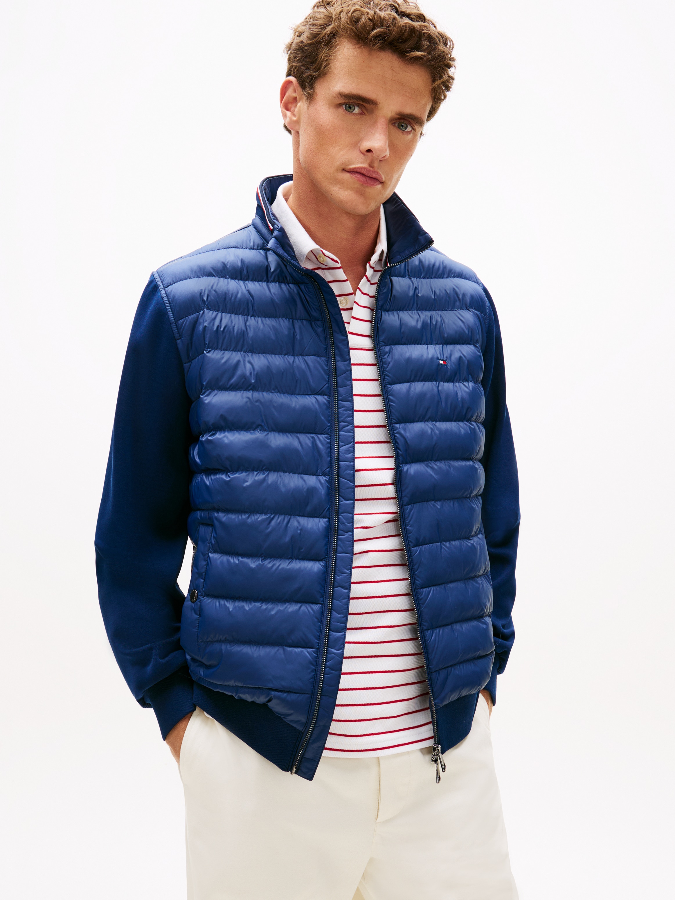 Tommy Hilfiger Veste matelassée »MIX MEDIA mit Stehkragen« unifarben, casual, regular fit, Baumwollmix,
