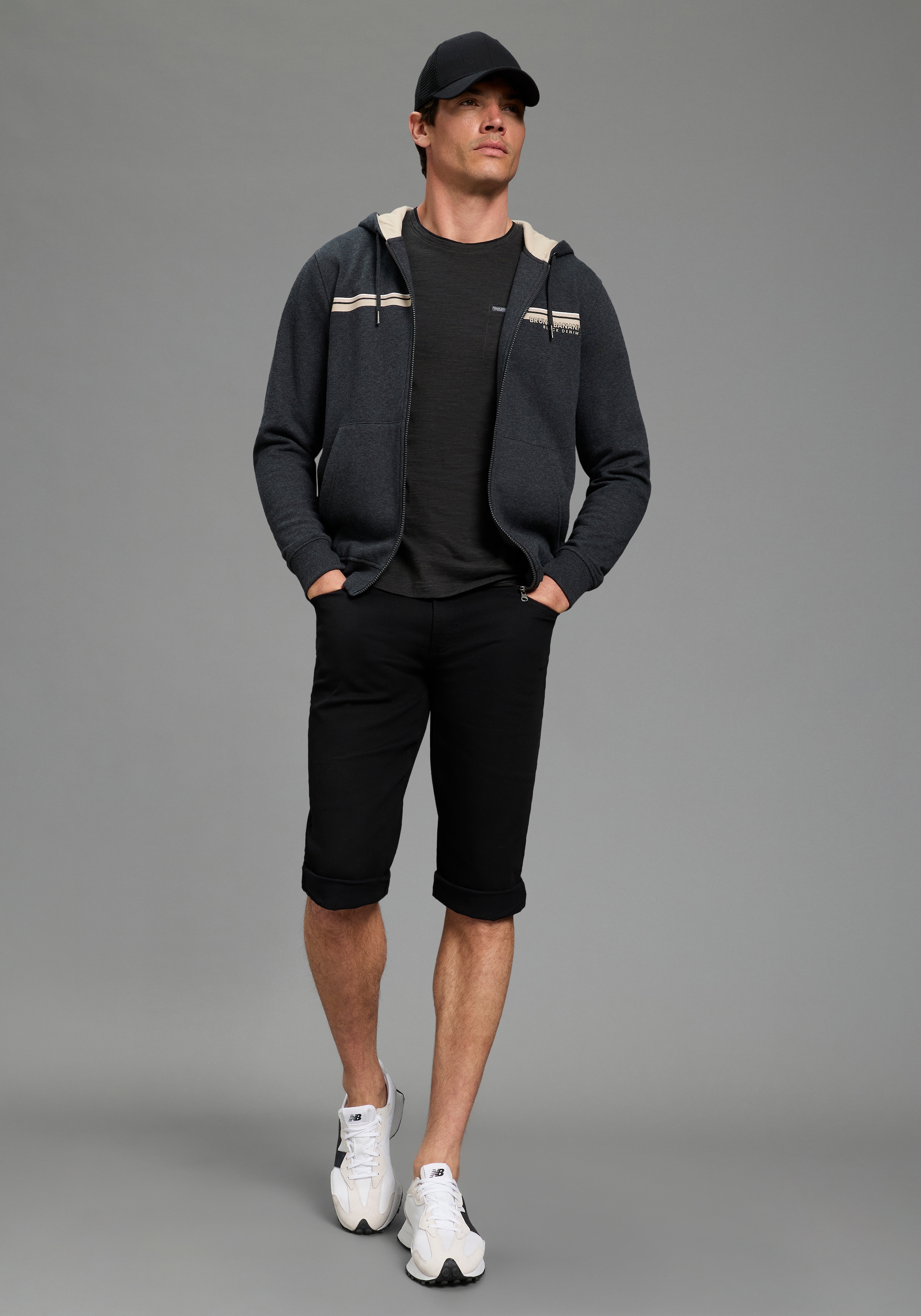 Bruno Banani Bermuda en jean »Hutch-Bermuda« Straight-Fit, hauteur normale de taille, en denim élastique