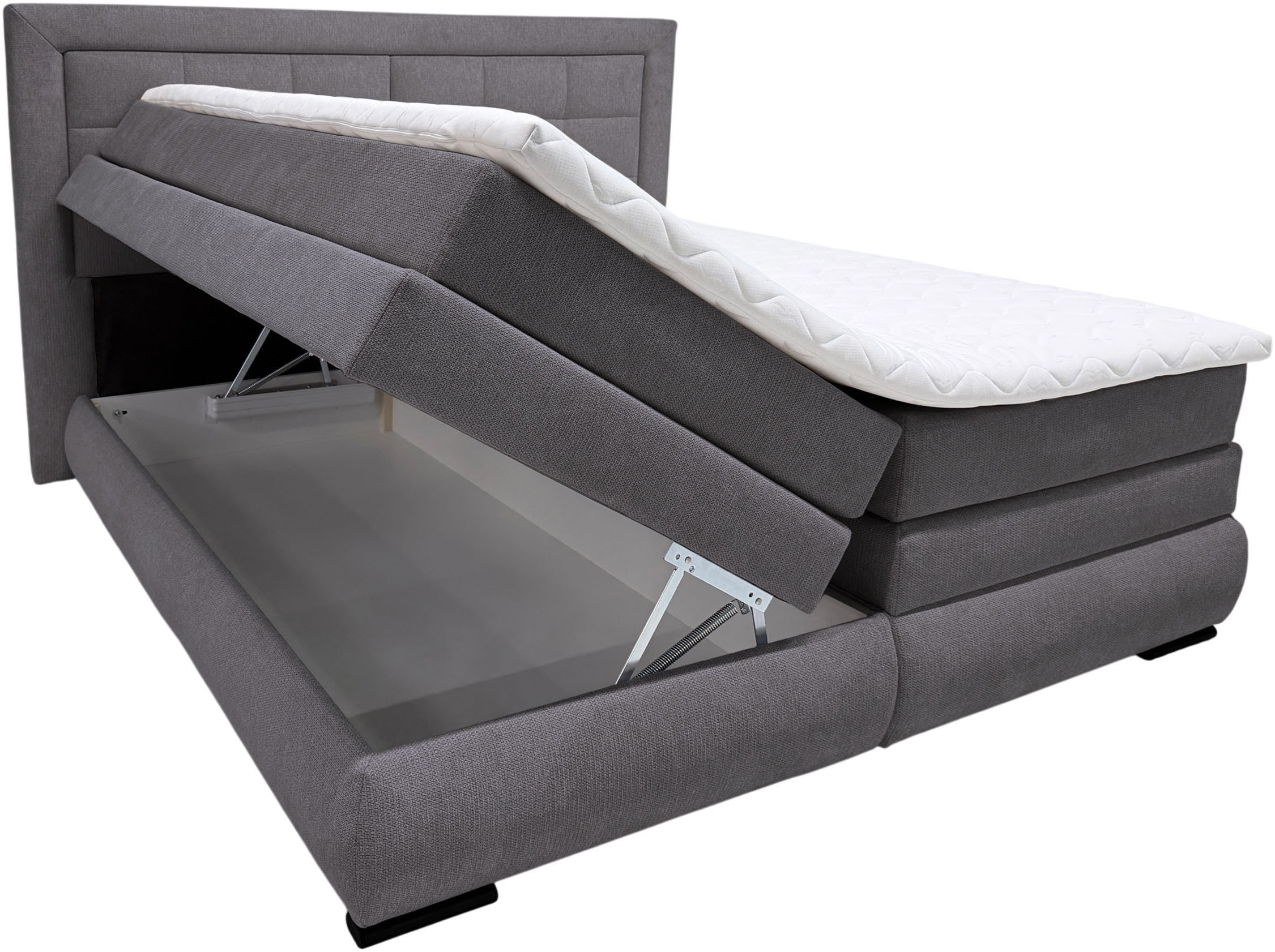 GOODproduct Boxspringbett »MIVVA inkl. Bettkasten & Topper, Komfortliegehöhe: 67cm, Breite: 180cm« in H3, H4 oder Hmix H3/H4, wahlweise mit oder ohne LED-Leuchten