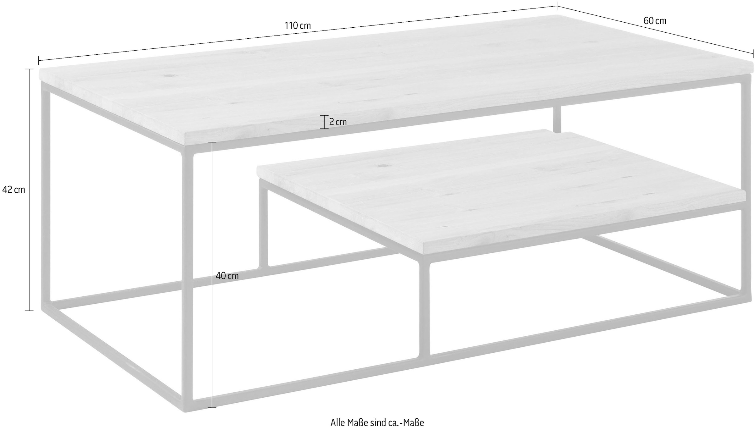 Stolkom Table basse »Thore 2« Eiche Massiv, Tisch FSC®-Zertifiziert