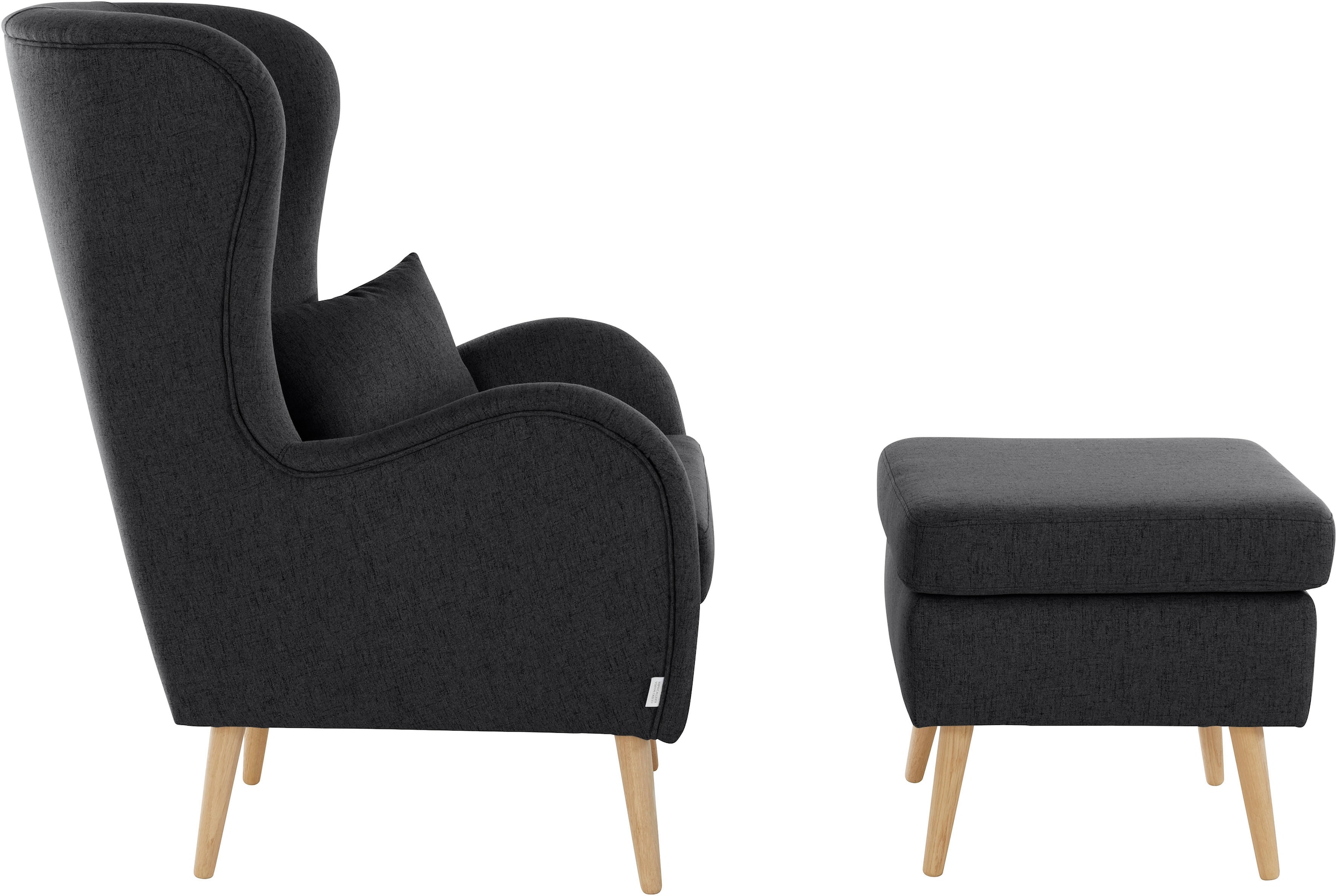 Home affaire Sessel »Sallito, TV-Sessel, Ohrensessel mit« Hocker, in vielen Bezugsqualitäten, auch in Samtcord