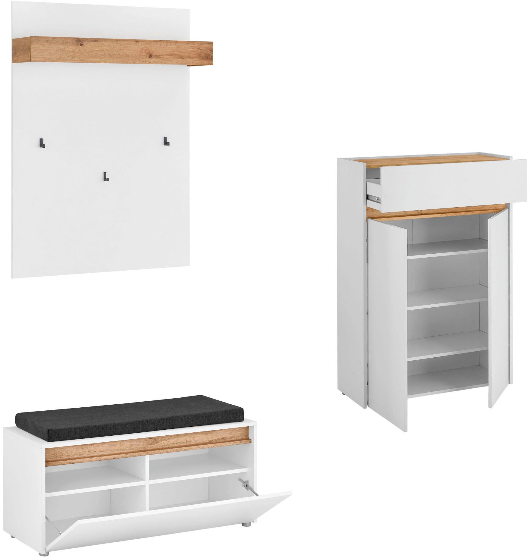 INOSIGN Garderoben-Set »City/Giron, moderne Garderobe, viel Stauraum, ca. 24 Schuhe« Set, 3 Stk. tlg.