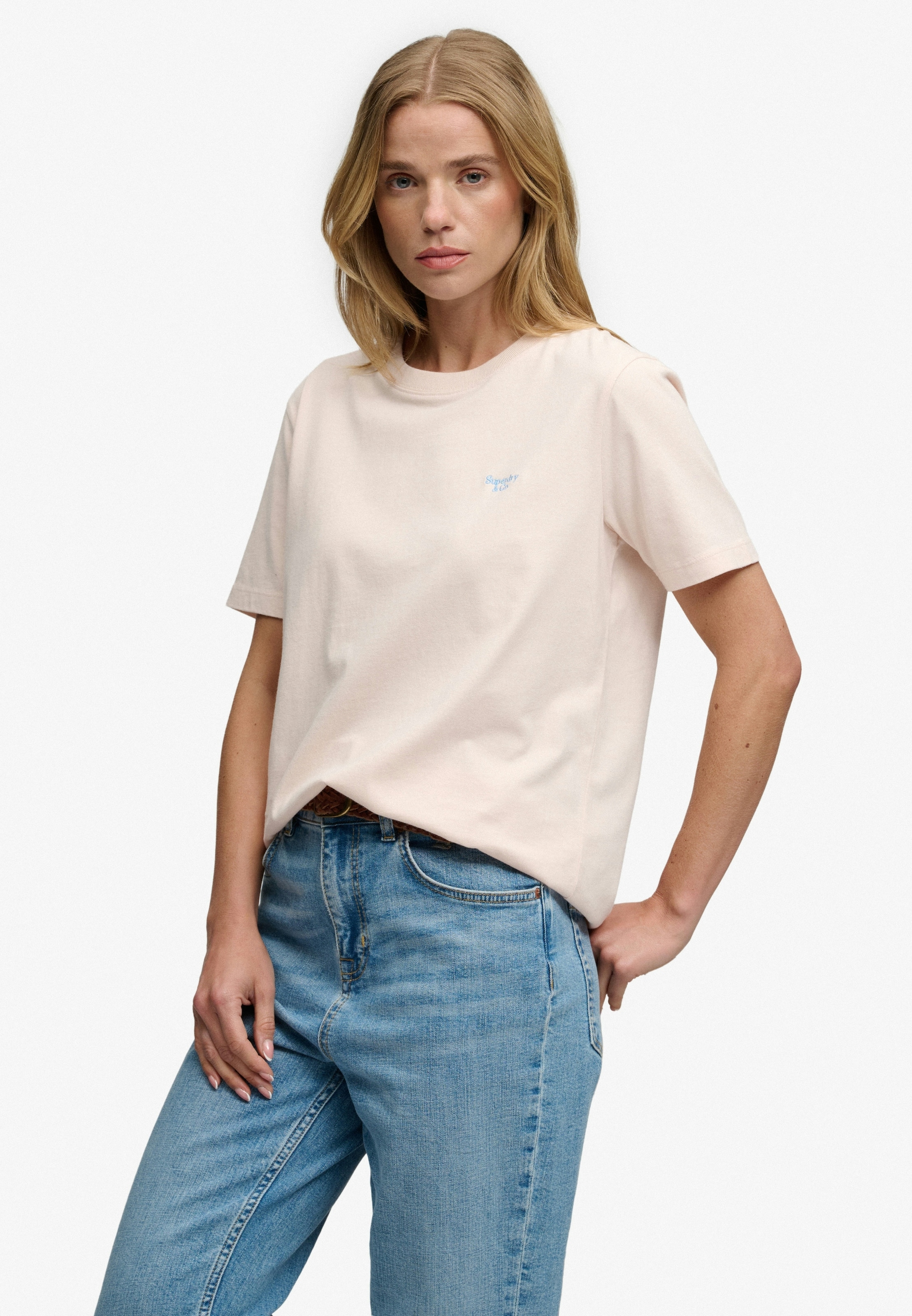Superdry T-shirt »SIGNATURE EMB TEE« coton, coupe décontractée