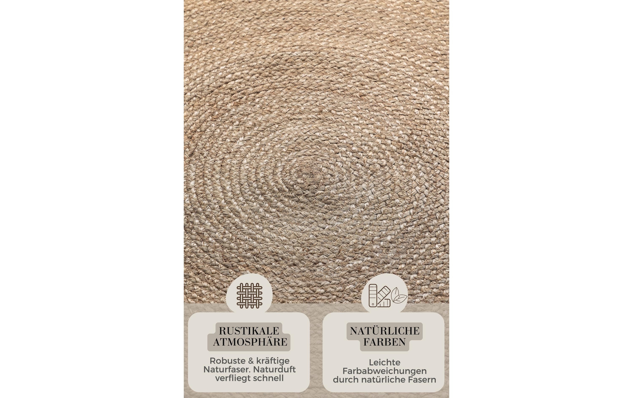 HANSE Home Tapis »Rangpur Juteteppich, in rund und oval« ovale 10 mm Höhe tissé à la main, 100% jute, naturel, salon, hall, bohème, scandinave