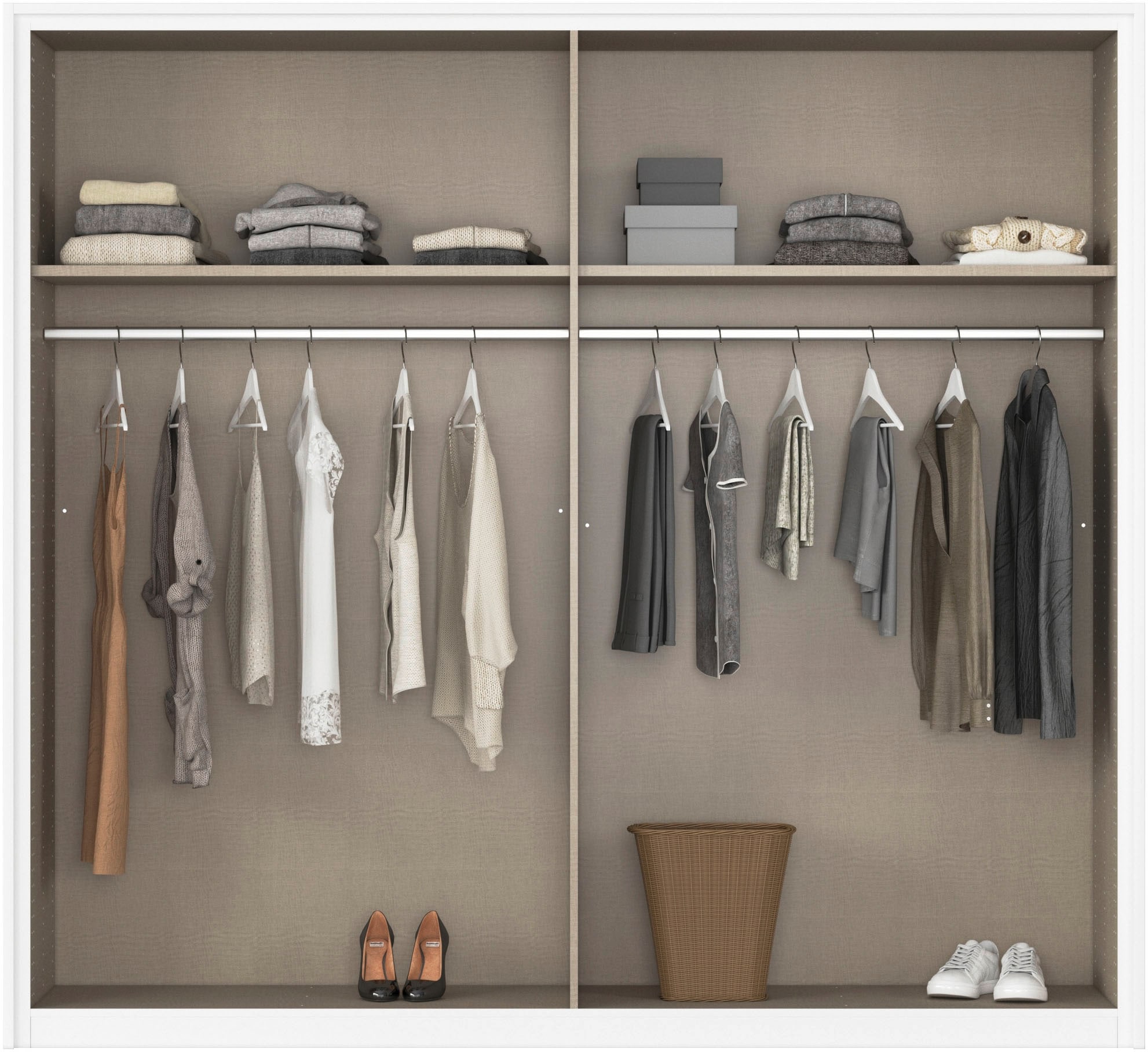 rauch »Kleiderschrank Schrank Garderobe Schlafzimmerschrank SAJO« en 2 largeurs (218, 261 cm) option miroir MADE IN GERMANY