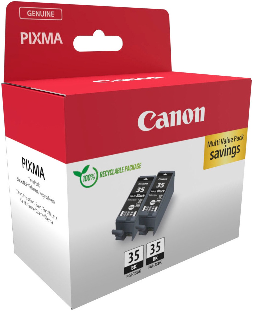 Canon Tintenpatrone »PGI-35BK (Doppelpack)«, (Packung, 2 St.)