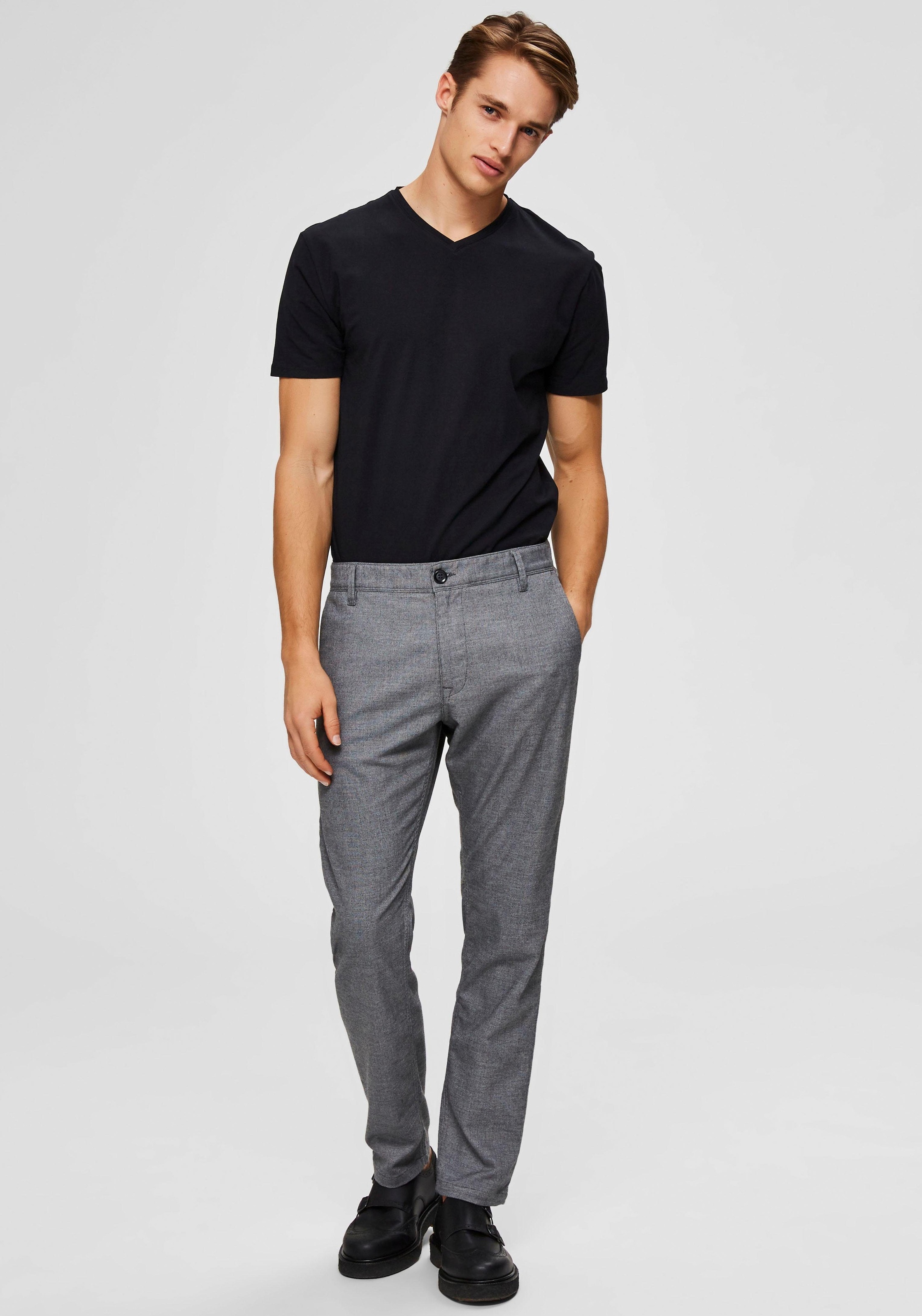 Image of SELECTED HOMME T-Shirt »NEW PIMA SS V-NECK TEE« bei Ackermann Versand Schweiz