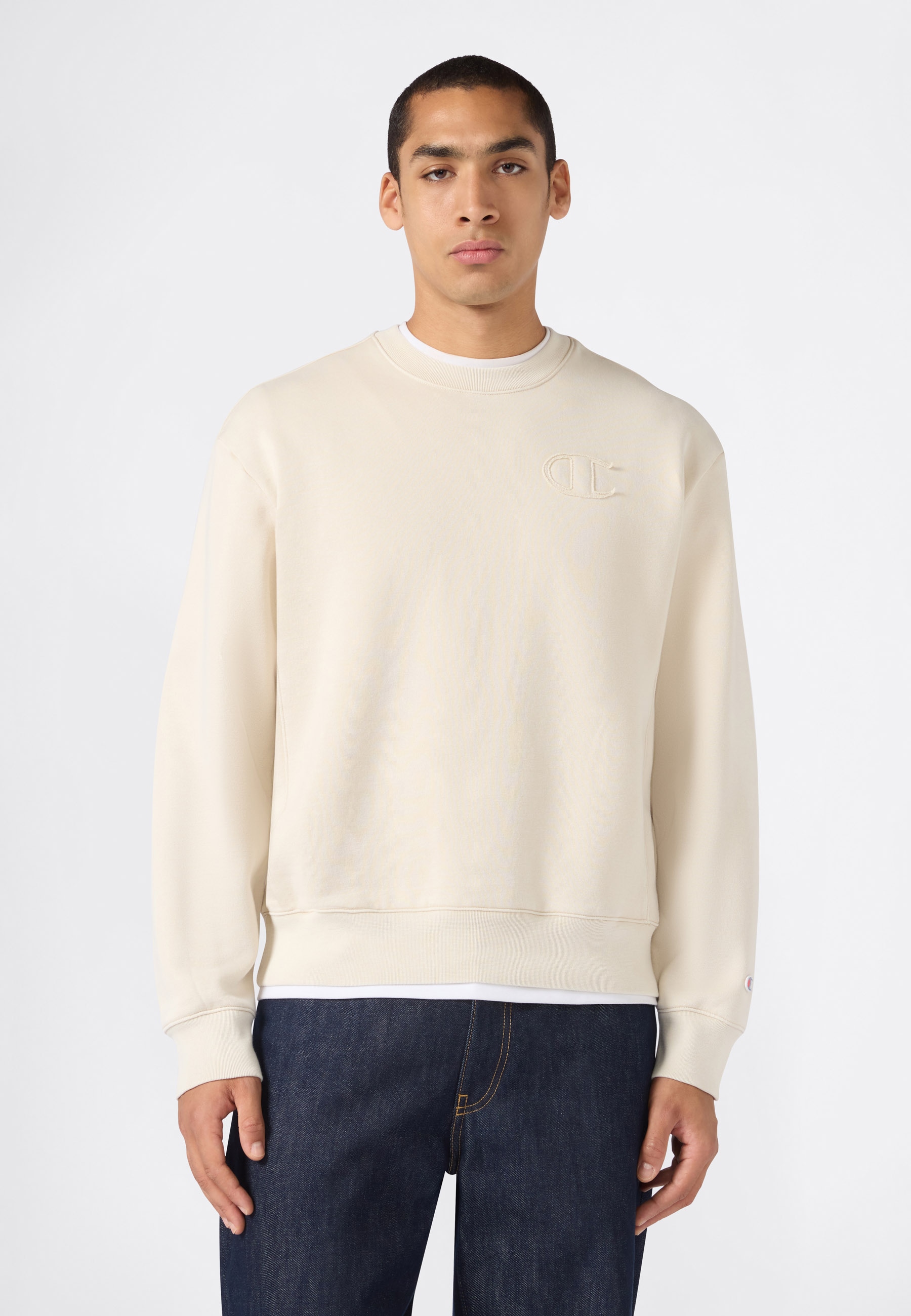 Image of Champion Sweatshirt "SPORTWEAR CREWNECK Relax Fit Washed", mit sportlichem Stil, aus Baumwolle und Polyester, Relax Fit