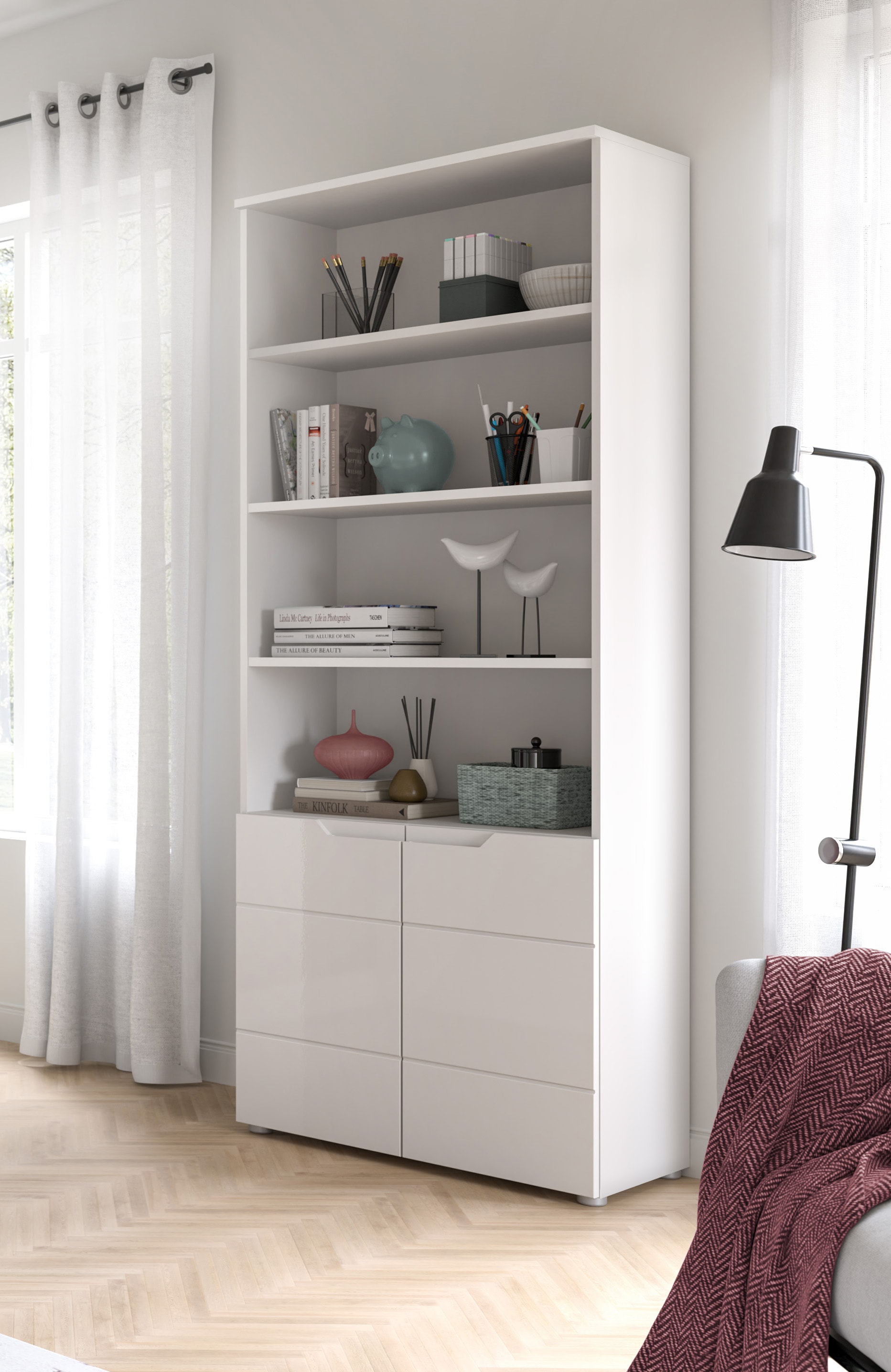 INOSIGN Aktenschrank »CAPRI, 2 Türen inkl. eingefasster Griffmulde, 5 Einlegeböden« Mehrzweckschrank, Aktenregal, Regal, Stauraumregal, Universalschrank