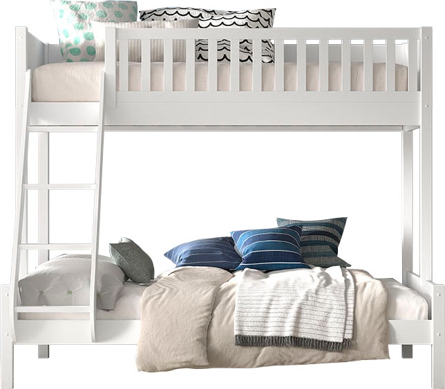 Vipack Etagenbett »Scott, Kiefer massiv, stabil gebaut, Made in Europe, Landhaus-Optik« B/H/T ca. 208x175x158cm, inkl. Rolllattenroste, Leiter, Absturzschutz,  wahlweise, ohne Schublade, mit 2 kleinen oder 1 grossen Bettschublade