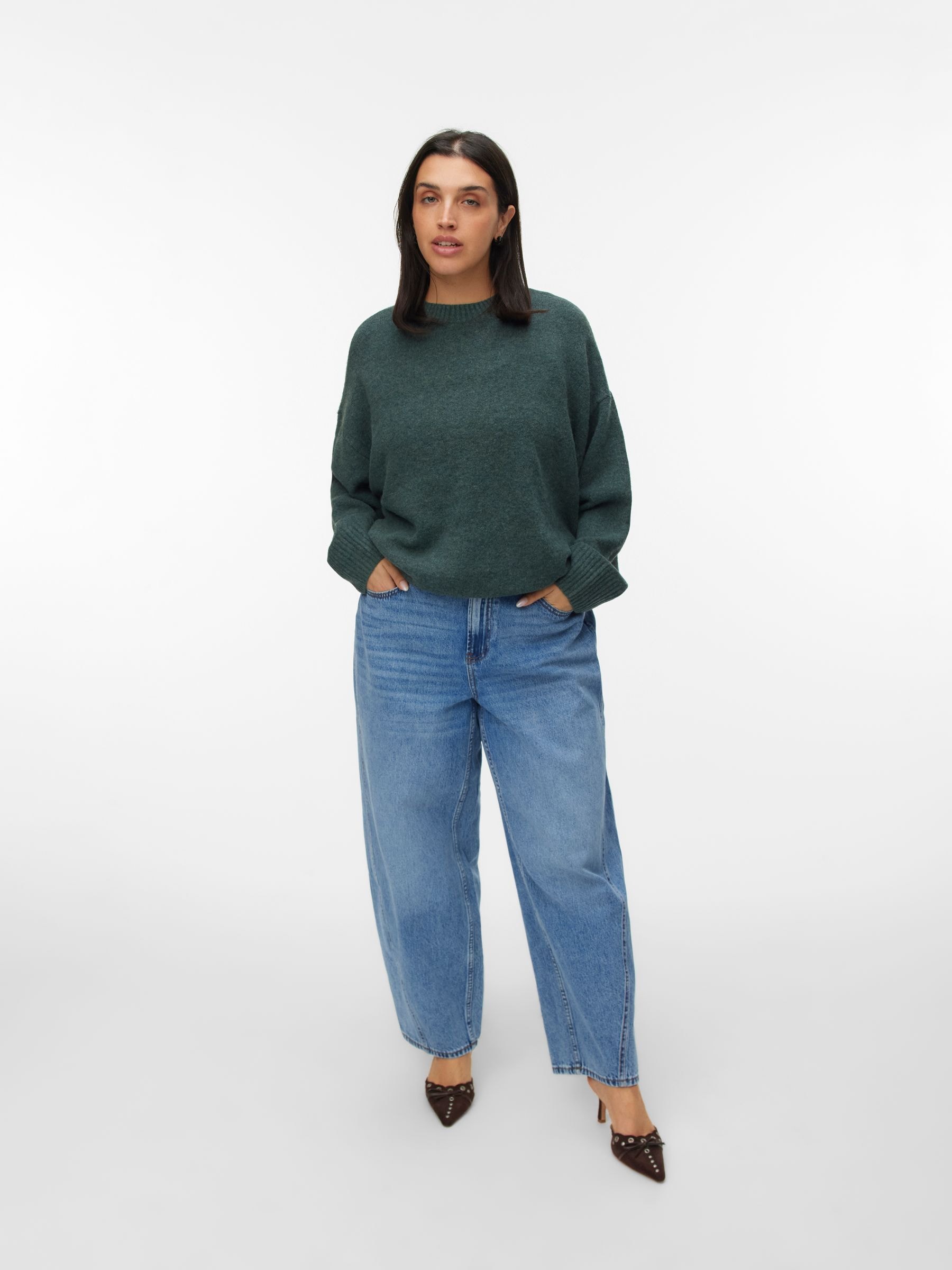 Vero Moda Curve Pull en tricot »VMCBOOM LS O-NECK PULLOVER GA NOOS CUR«