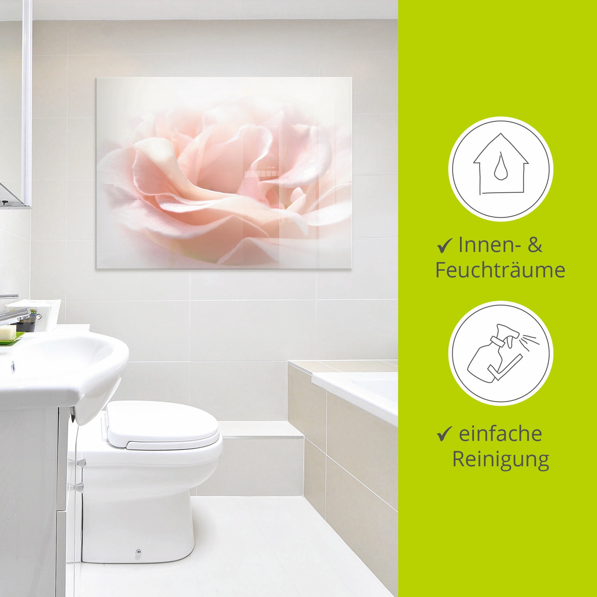 Artland Glasbild »Rose I«, Blumen, (1 St.), in verschiedenen Grössen
