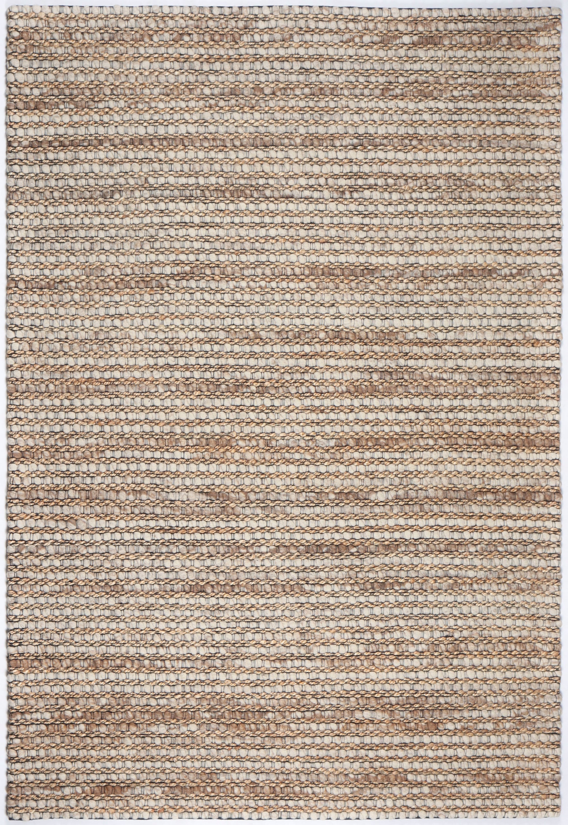 GOODproduct Tapis en laine »Leevy, Wolle und Jute, handgewebt, Handweb Teppiche« Rectangulaire 25 mm Höhe schöne Streifenoptik, Wohnzimmer, Schlafzimmer, Esszimmer