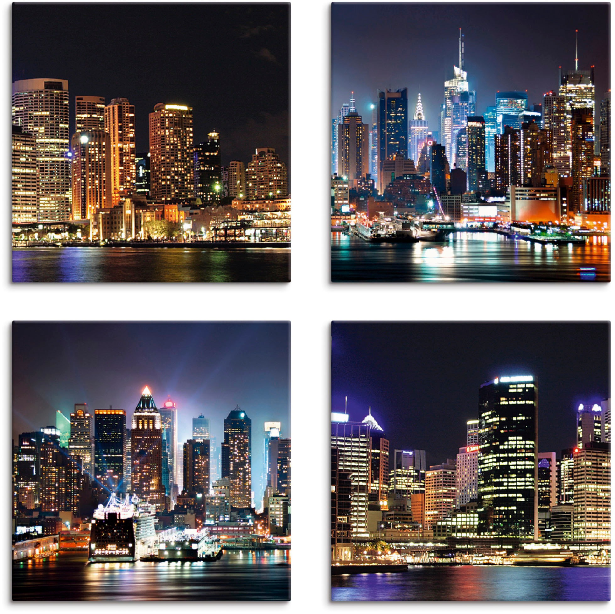 Image of Artland Leinwandbild »Sydney Hafen und New York Times Square«, Städte, (4 St.) bei Ackermann Versand Schweiz