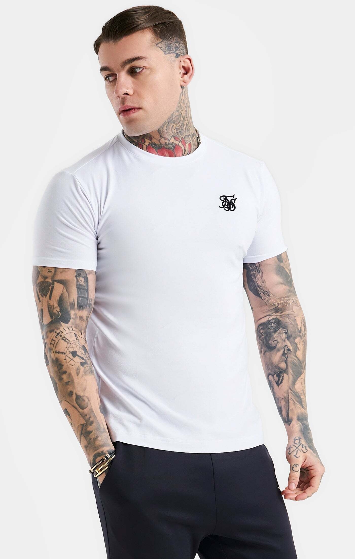 T-Shirt »T-Shirts White Essential Short Sleeve Muscle Fit T-Shirt«